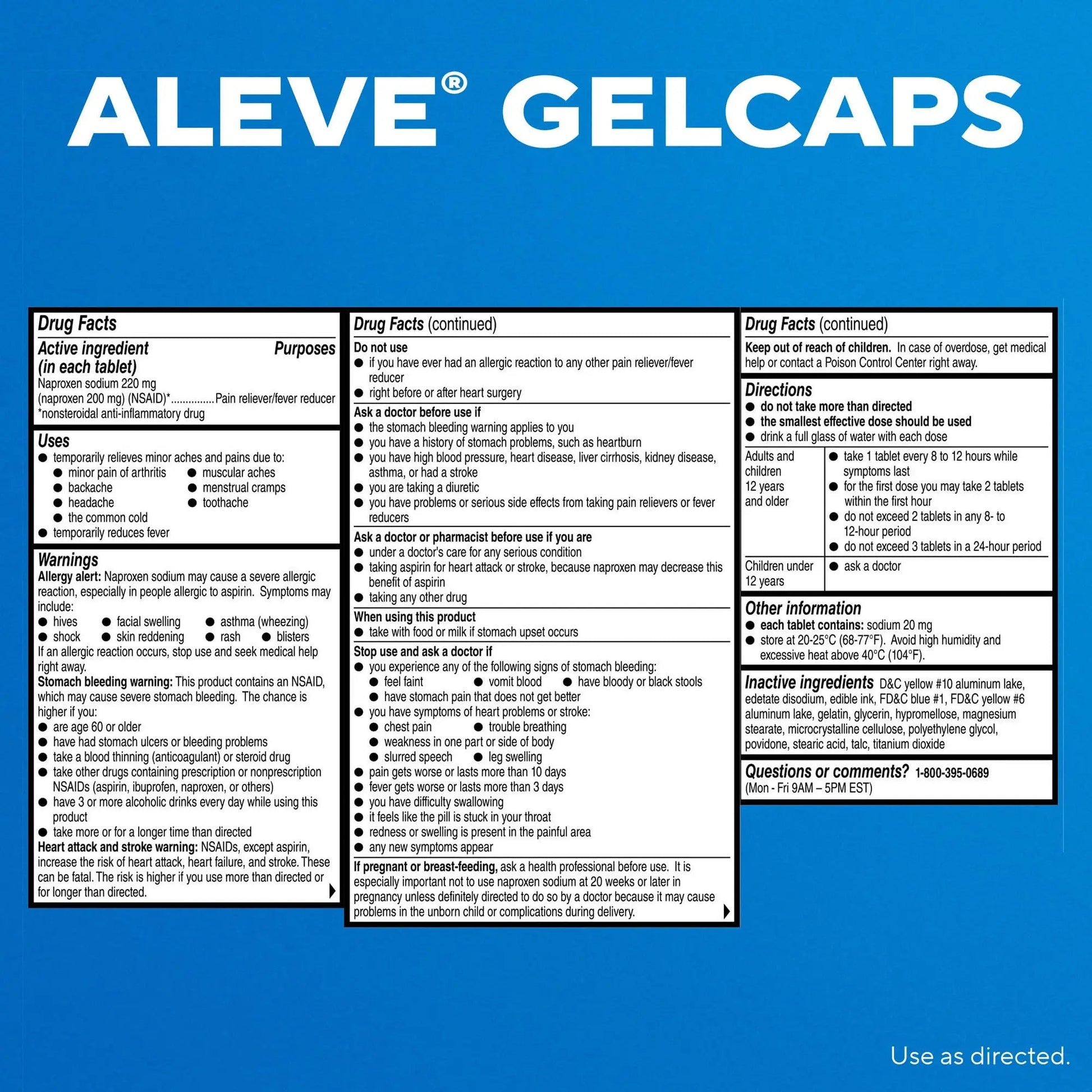 Aleve Gelcaps with Easy Open Arthritis Cap, Naproxen Sodium, Medication for Arthritis Pain, 160 Count Aleve uk supplements