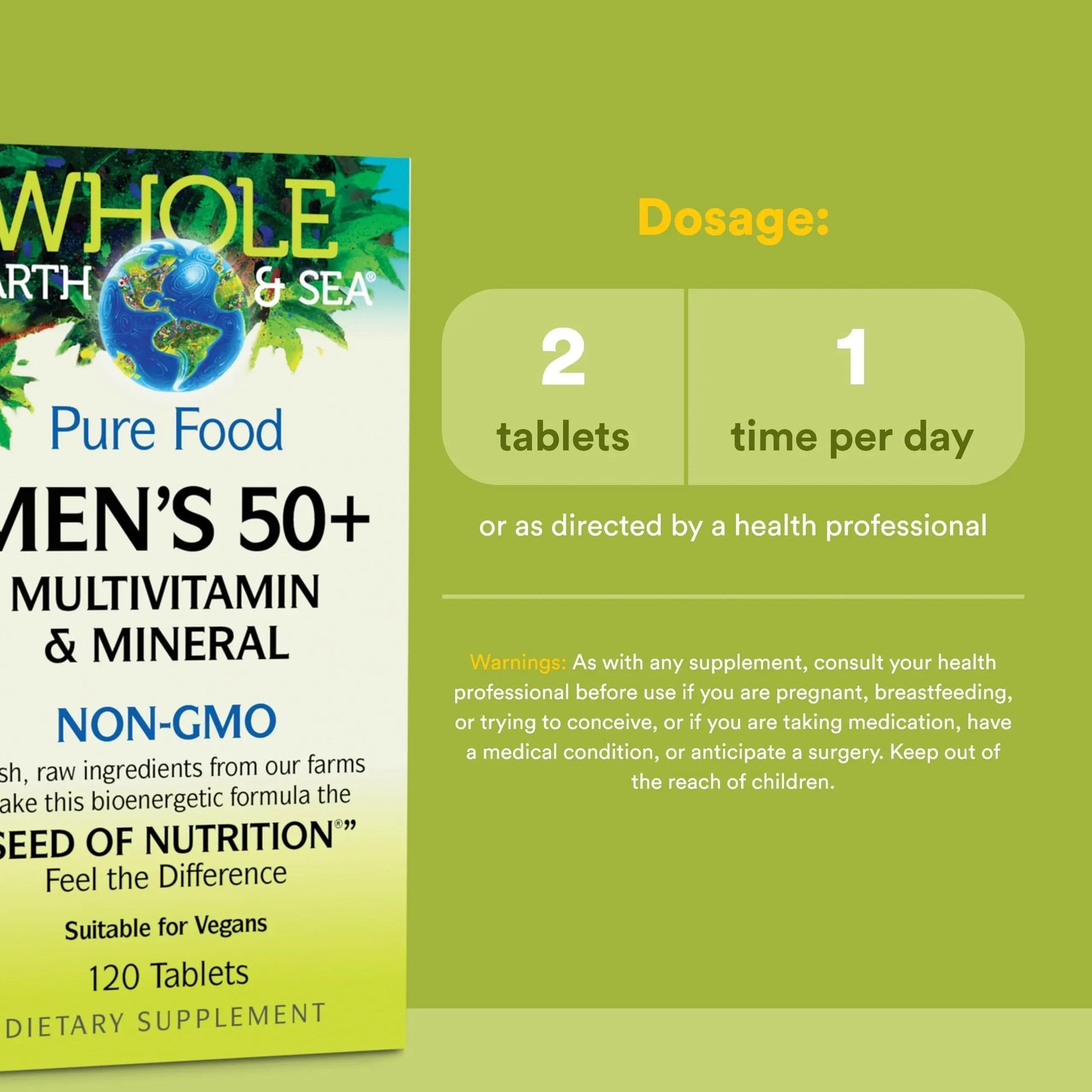Natural Factors Whole Earth & Sea Men's 50+ Multivitamin & Mineral - Daily Nutritional Support Multivitamin Natural Factors uk supplements