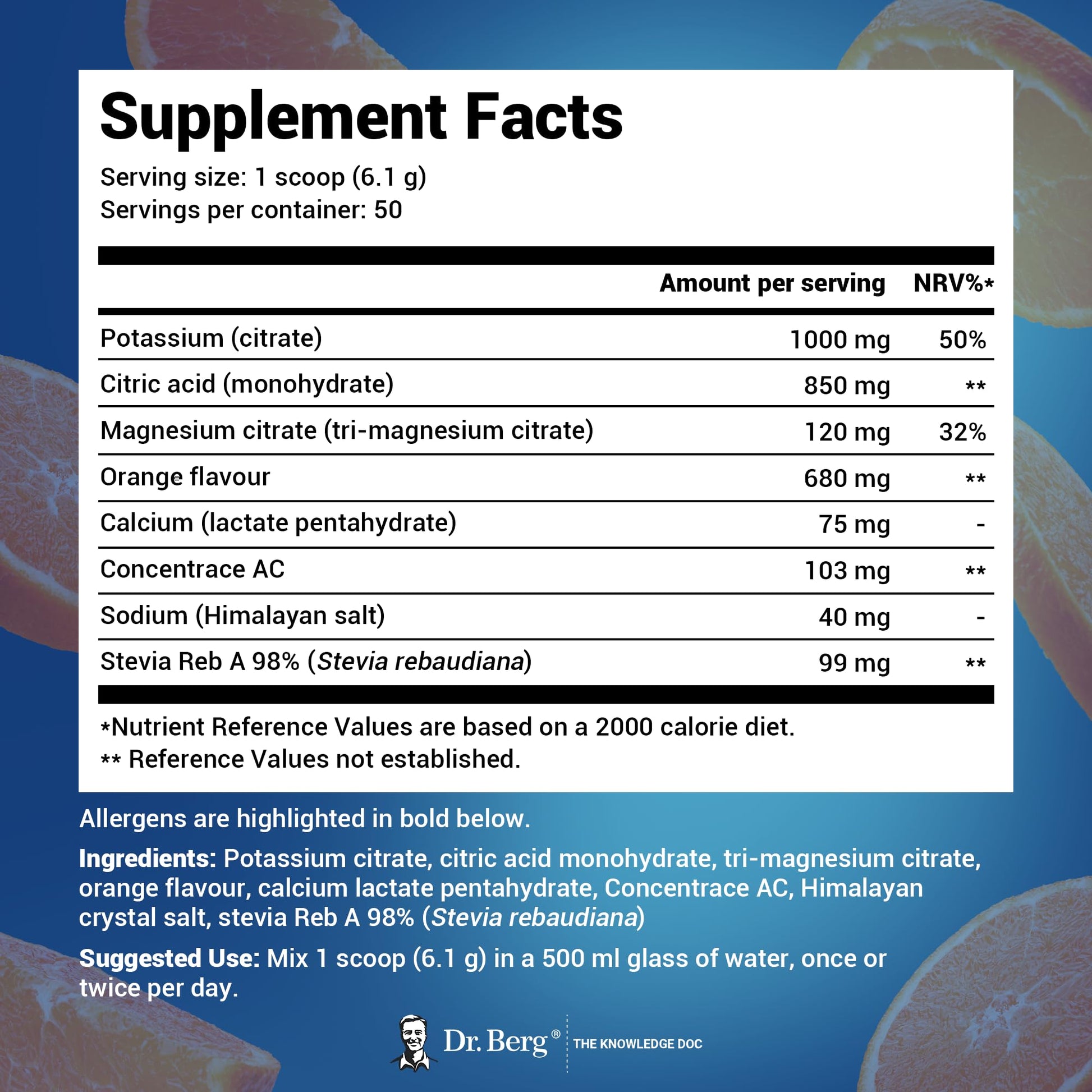 Dr. Berg Electrolyte Powder - Electrolyte Drink Supplements with 1000mg Potassium Dr. Berg Nutritionals uk supplements