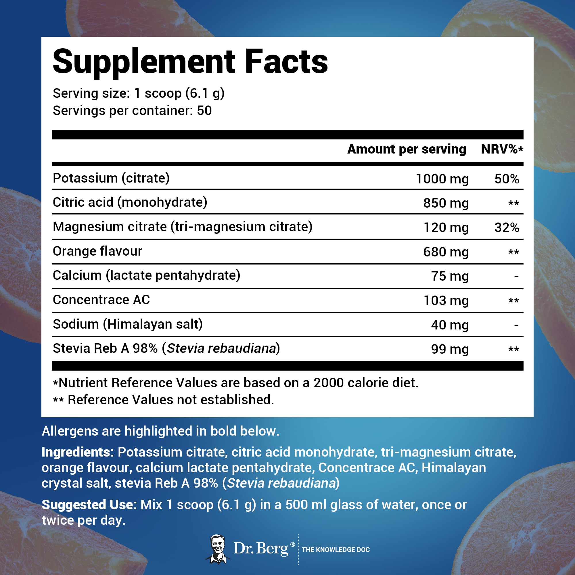 Dr. Berg Electrolyte Powder - Electrolyte Drink Supplements with 1000mg Potassium Dr. Berg Nutritionals uk supplements