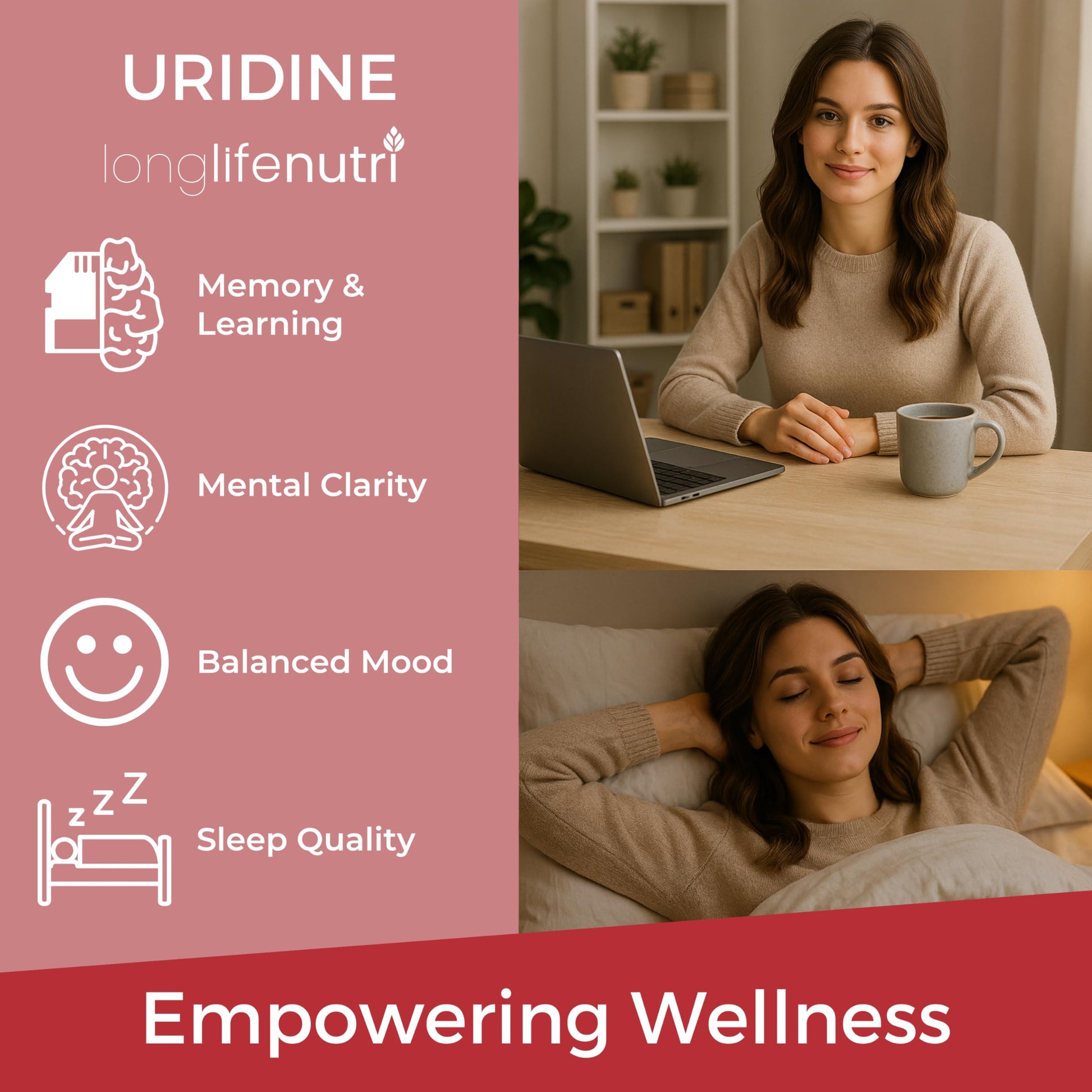 LongLifeNutri Uridine Monophosphate 300mg – Choline Precursor & Synaptic Function, Nootropic for Focus & Mental Performance, 120 Vegetarian Capsules, 4-Month Supply, GMP Certified, Made in USA LongLifeNutri uk supplements