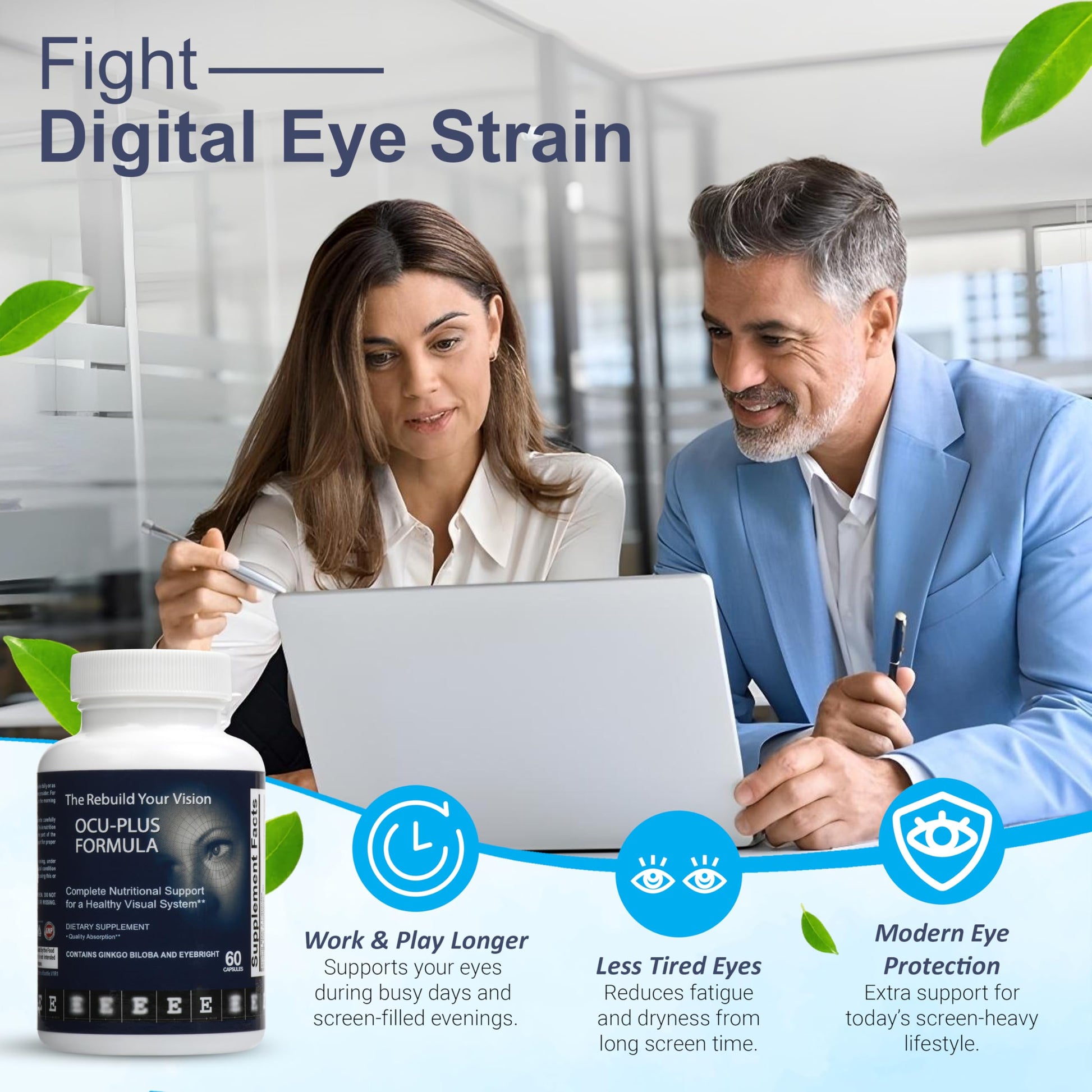Rebuild Your Vision Ocu-Plus Formula – Eye Health Supplement with Lutein & Zeaxanthin – Supports Visual Clarity, Night Vision & Macular Health – with Bilberry, Ginkgo Biloba & NAC – 60 Capsules Rebuild Your Vision uk supplements