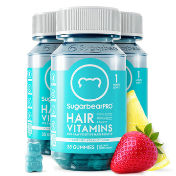 SugarBearPro Hair Vitamin Gummy 3 Month Supply Extra Strength Biotin 6000mcg, Growth for Men & Women, Vegan Vitamin B12 SugarBearHair uk supplements