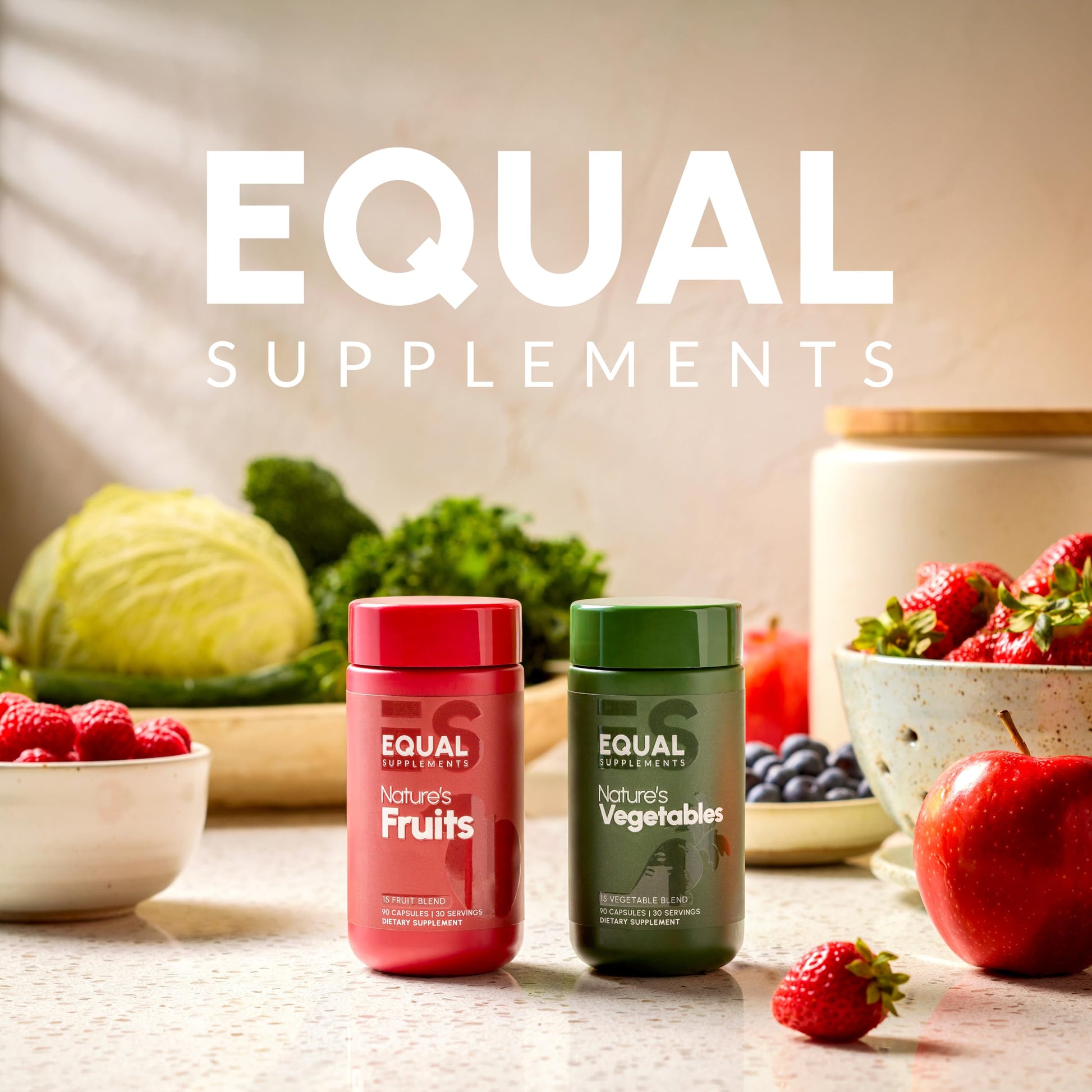 Equal Supplements Fruits and Vegetables Capsules | 2 Month Supply | GMP Certified-Manufactured in US | Fruit and Veggies Supplement for Balance | of Nature, Fruit and Vegetable Capsule for Adults Equal Supplements uk supplements