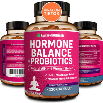Hormone Balance + Probiotics for Women (3450mg) Natural Relief for Menopause Rainbow Nutrients, LLC uk supplements