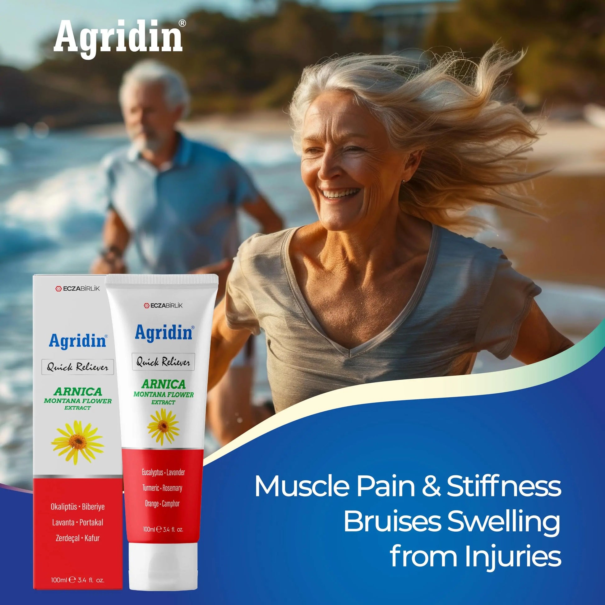Agridin Arnica Pain Relief Cream for Joint & Muscle – Extra Strength Fast-Acting Formula – Targets Back, Knee, Neck, Hand, Foot Aches – Natural Massage Cream for Inflammation & Bruises Agridin uk supplements