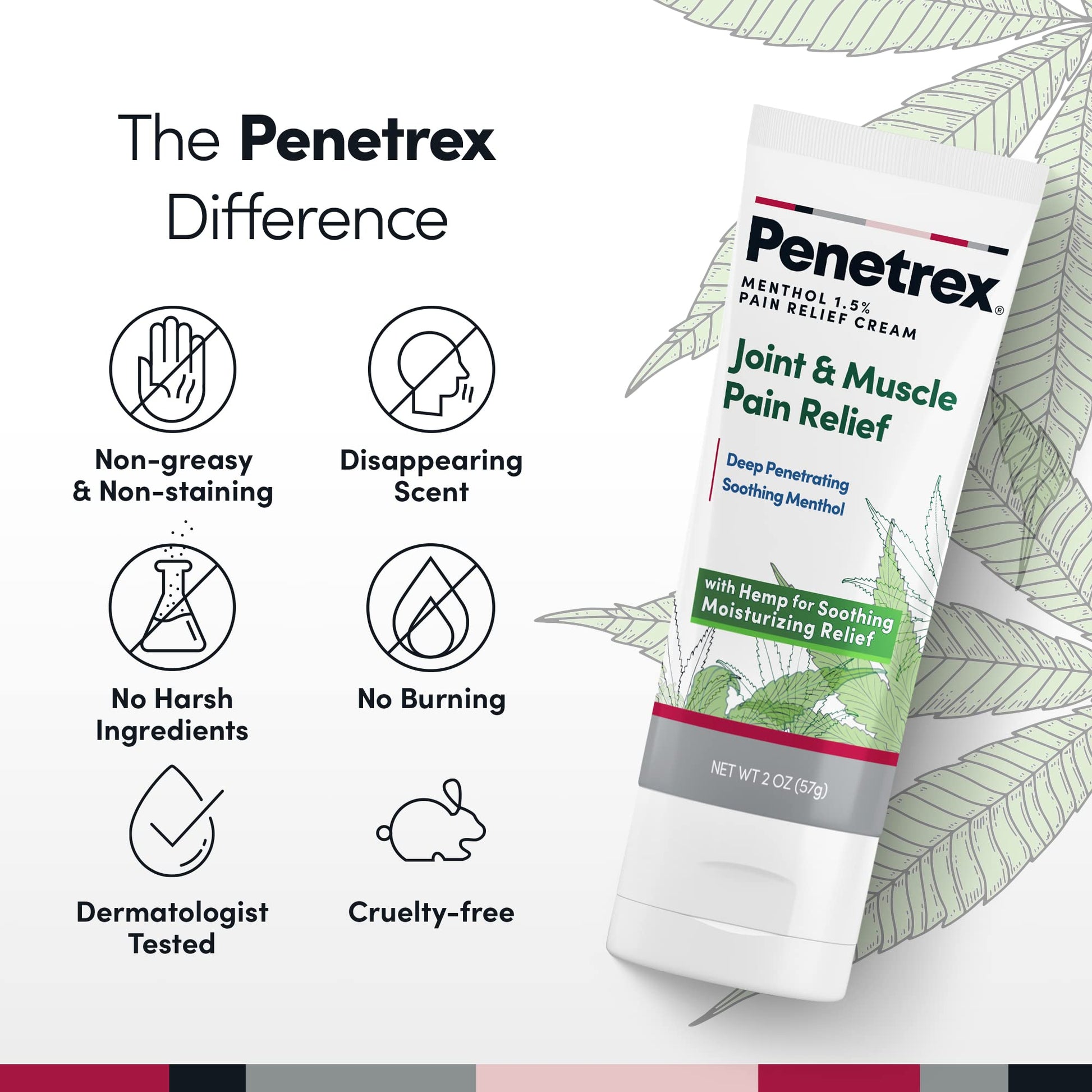 Penetrex Soothing Joint & Muscle Pain Relief Cream with Hemp - Deep Penetrating Menthol, Arnica and Hemp for Soothing, Hydrating Relief - Non-Greasy, Easy to Apply, Pleasant Scent- 2oz Squeezable Tube Penetrex uk supplements