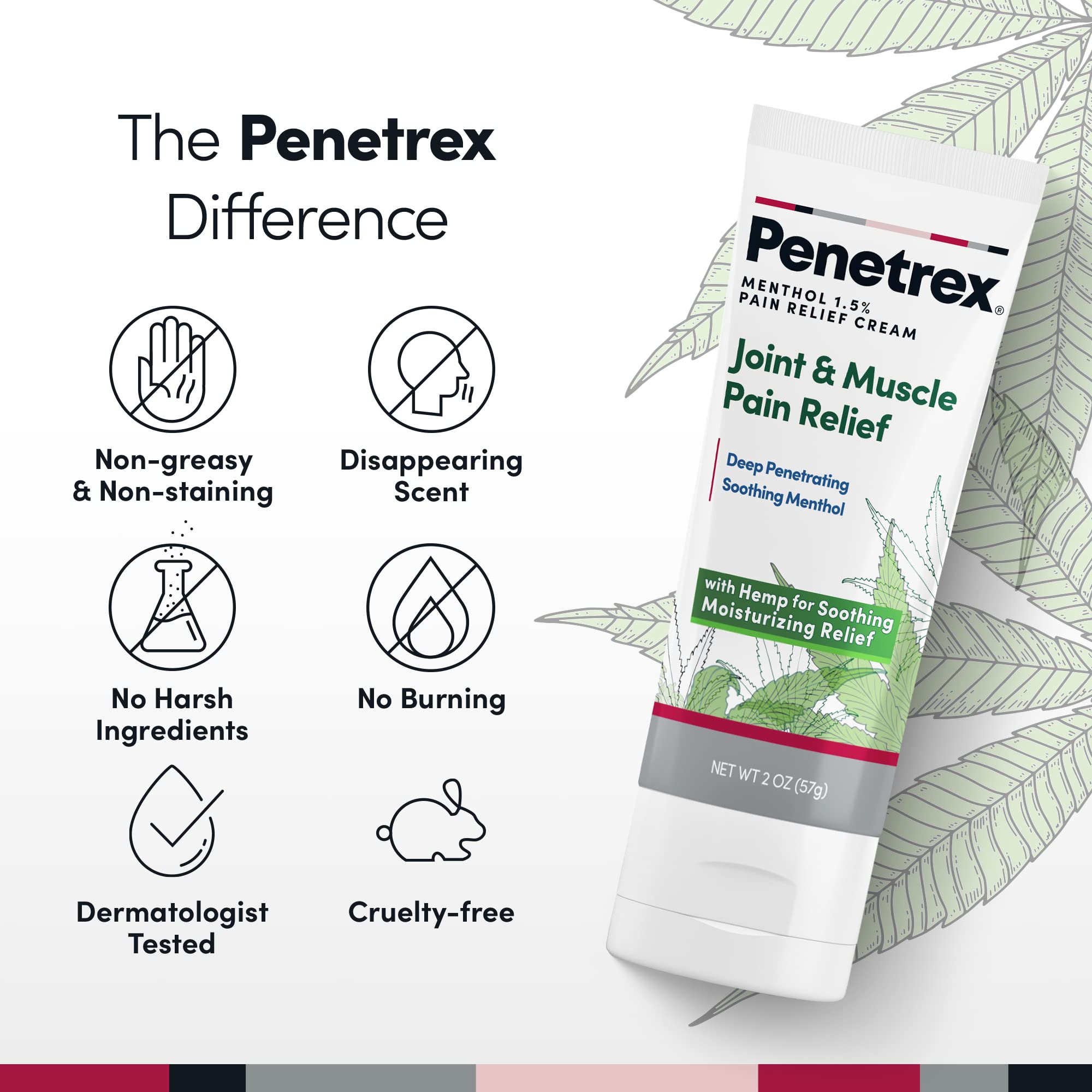 Penetrex Soothing Joint & Muscle Pain Relief Cream with Hemp - Deep Penetrating Menthol, Arnica and Hemp for Soothing, Hydrating Relief - Non-Greasy, Easy to Apply, Pleasant Scent- 2oz Squeezable Tube Penetrex uk supplements