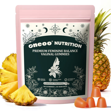 Oneoo Feminine Balance Gummies - Premium Balance Gummies for Women's pH Health, Feminine Gummy for Immune & Energy Support, Vegan, Gluten-Free, Hawaiian Pineapple, 60 Count Oneoo uk supplements