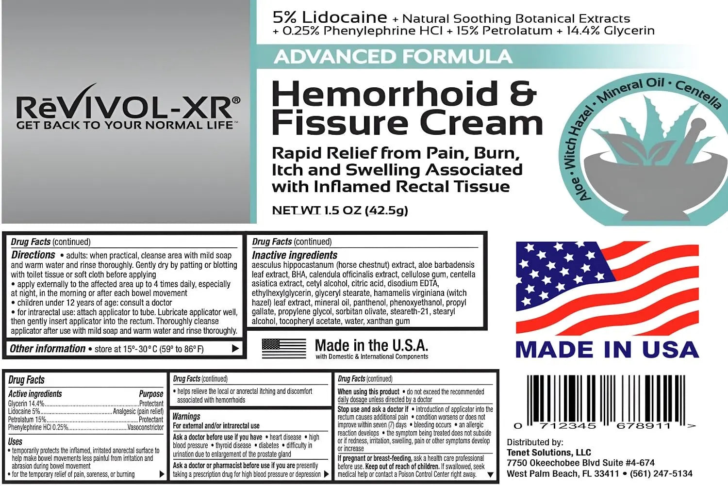 REVIVOL-XR Advanced Hemorrhoid Treatment. 5% Lidocaine + Shrinks + Protects Skin + Aloe + Witch Hazel + Botanicals, External & Internal Use. Most Complete OTC Ointment + Fissure Cream. Made in USA. REVIVOL-XR uk supplements