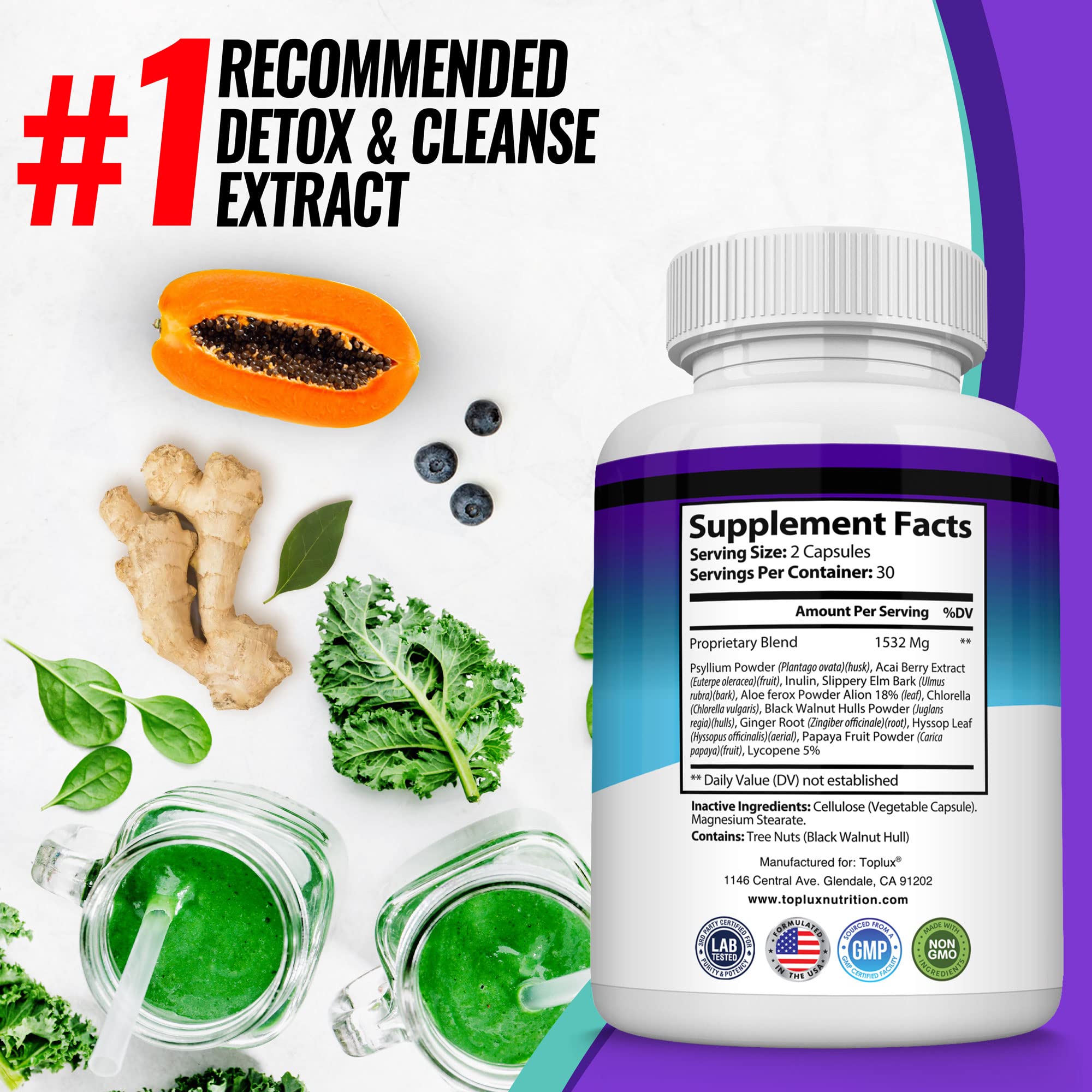Toplux Keto Detox Pills Advanced Cleansing Extract – 1532 Mg Natural Acai Colon Toplux uk supplements