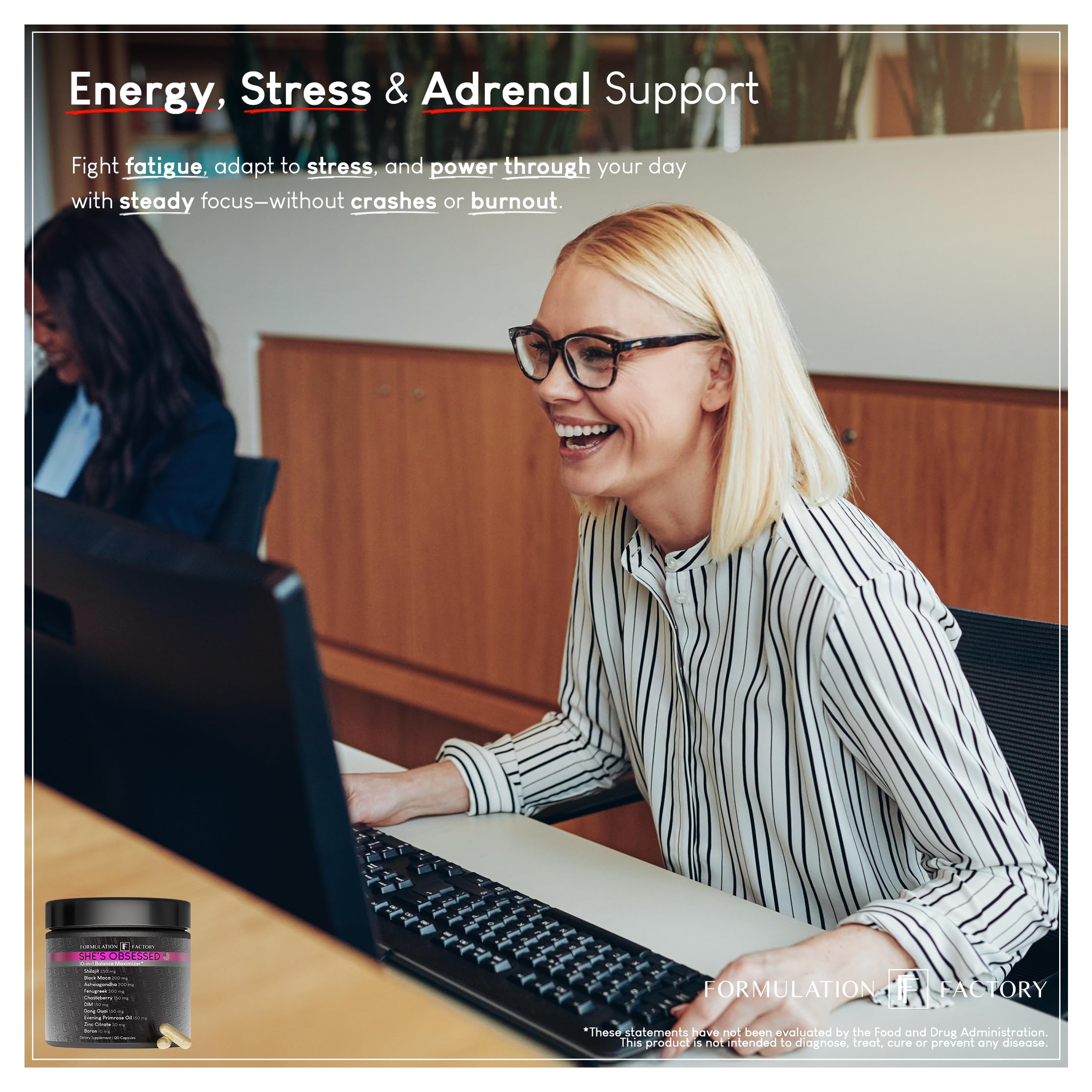 Formulation Factory She's Obsessed: 10-in-1 Hormone Balance Maximizer with Shilajit, Maca, Ashwagandha, DIM, Dong Quai, Zinc & More for Vitality & Balance – 120 Capsules 2 Months Formulation Factory uk supplements
