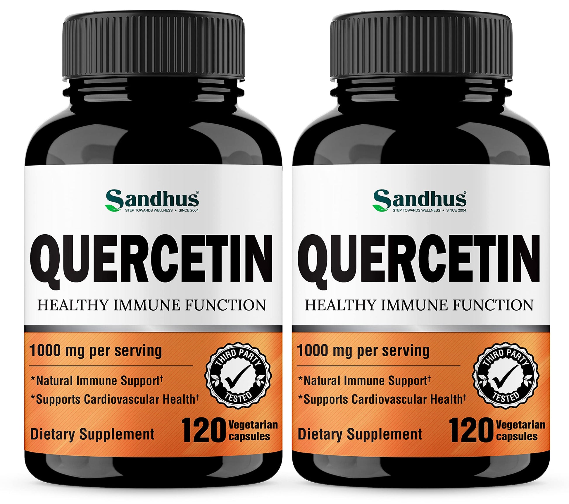 Sandhu's Quercetin 1000mg Per Serving 120 Count(Pack of 2) Vegetarian Capsules Sandhu's uk supplements