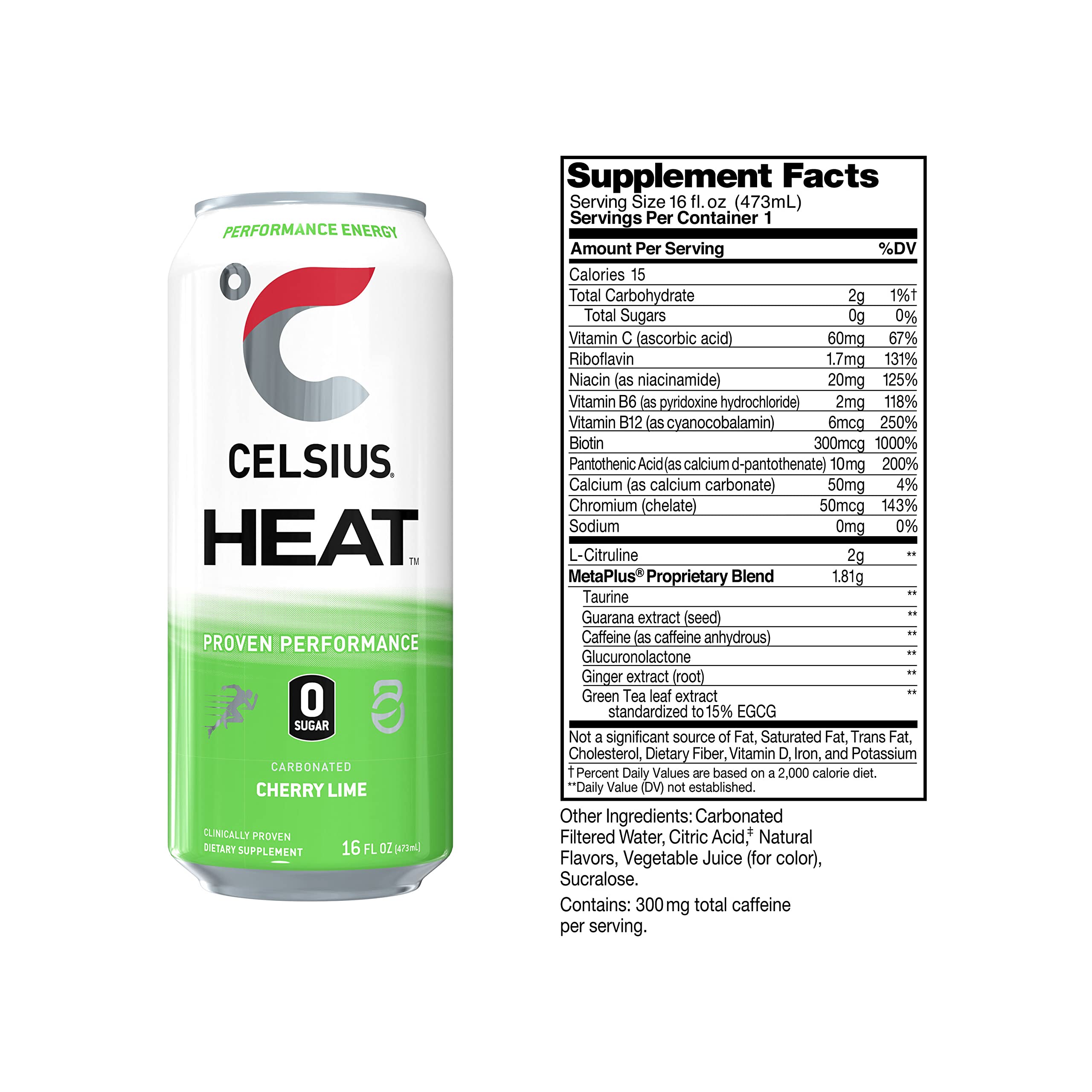 CELSIUS HEAT Performance Energy Drink, Cherry Lime, 16 Fl Oz (Pack of 12) CELSIUS uk supplements