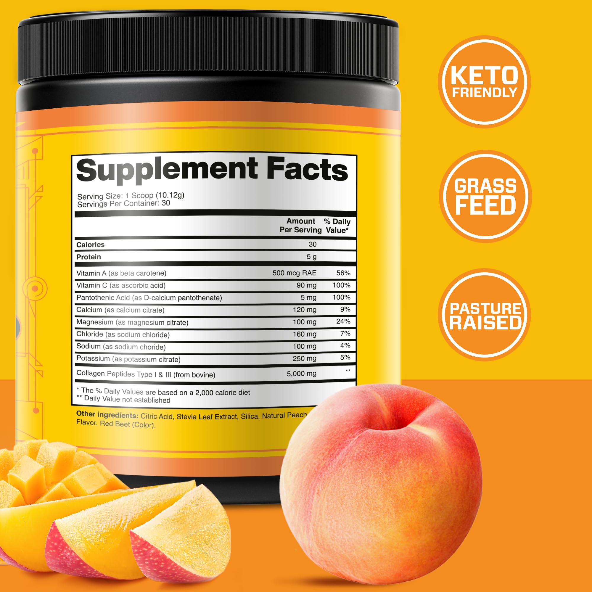 Collagen Peptides with Electrolytes Powder, Collagen Powder, Collagen Peptides Powder KEY NUTRIENTS uk supplements