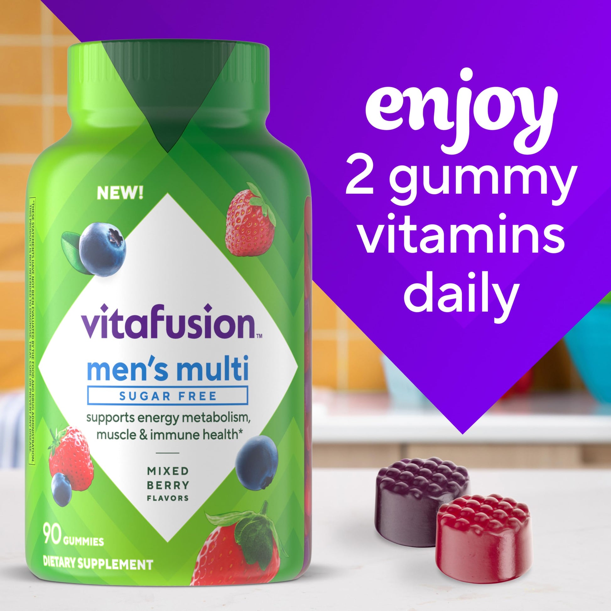 vitafusion Sugar Free Men’s Multi Daily Gummy Multivitamins, Supports Energy Metabolism, Muscle and Immune Health Vitafusion uk supplements