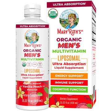 MaryRuth Organics Multivitamin for men | Sugar Free mens Multivitamin | Liquid Vitamins for men | Immune Support Supplement | Cognitive Health & Overall Wellness | Vegan | Non-GMO | 15.22 Fl Oz MARYRUTH'S uk supplements