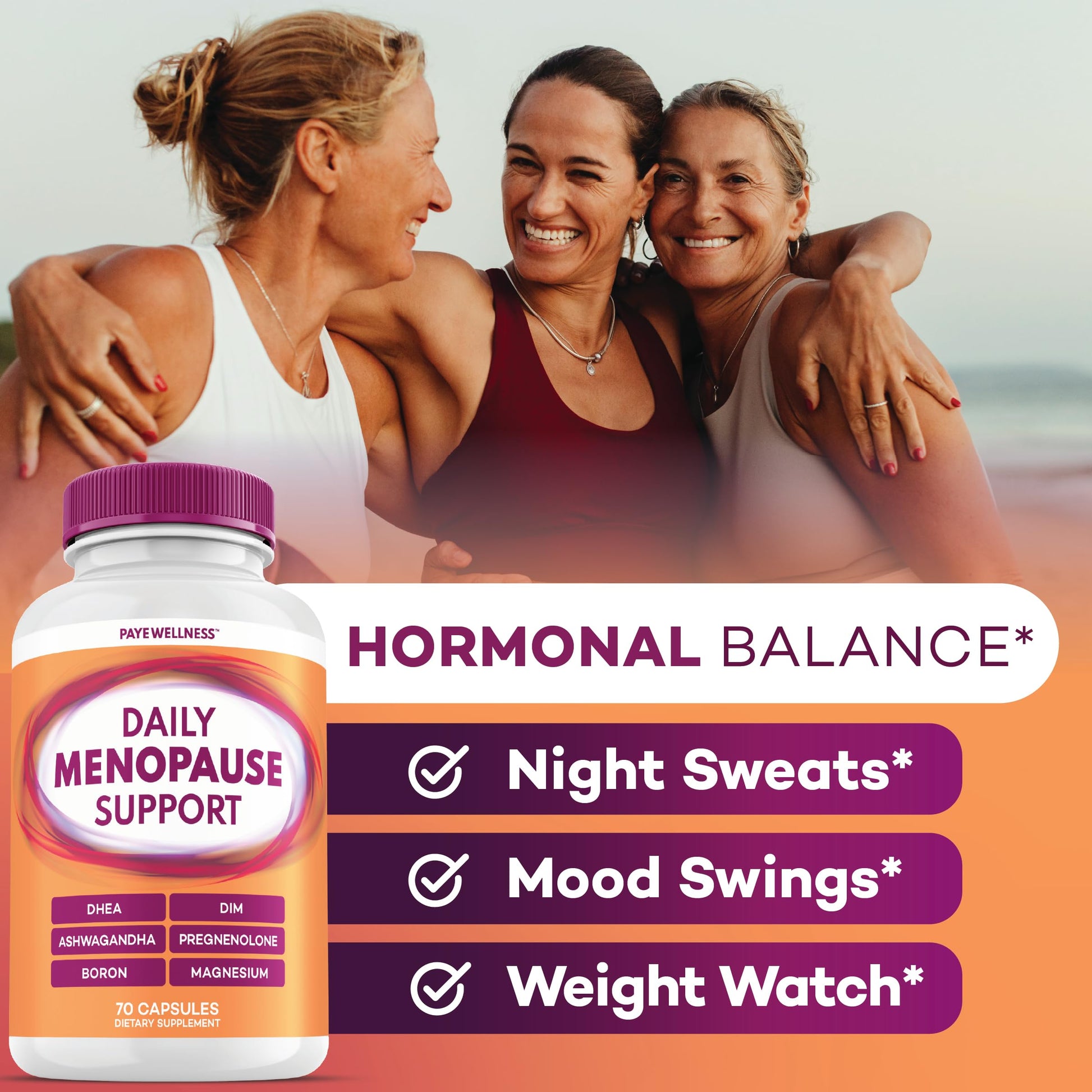 Menopause and Perimenopause Supplement for Women 10-1 Relief Formula for Hot Flashes, Night Sweats, Mood, Energy & Hormone – DIM, Ashwagandha, Vitamin D, DHEA, Zinc, Magnesium 2-Pack, 140 Capsules PAYÉ uk supplements