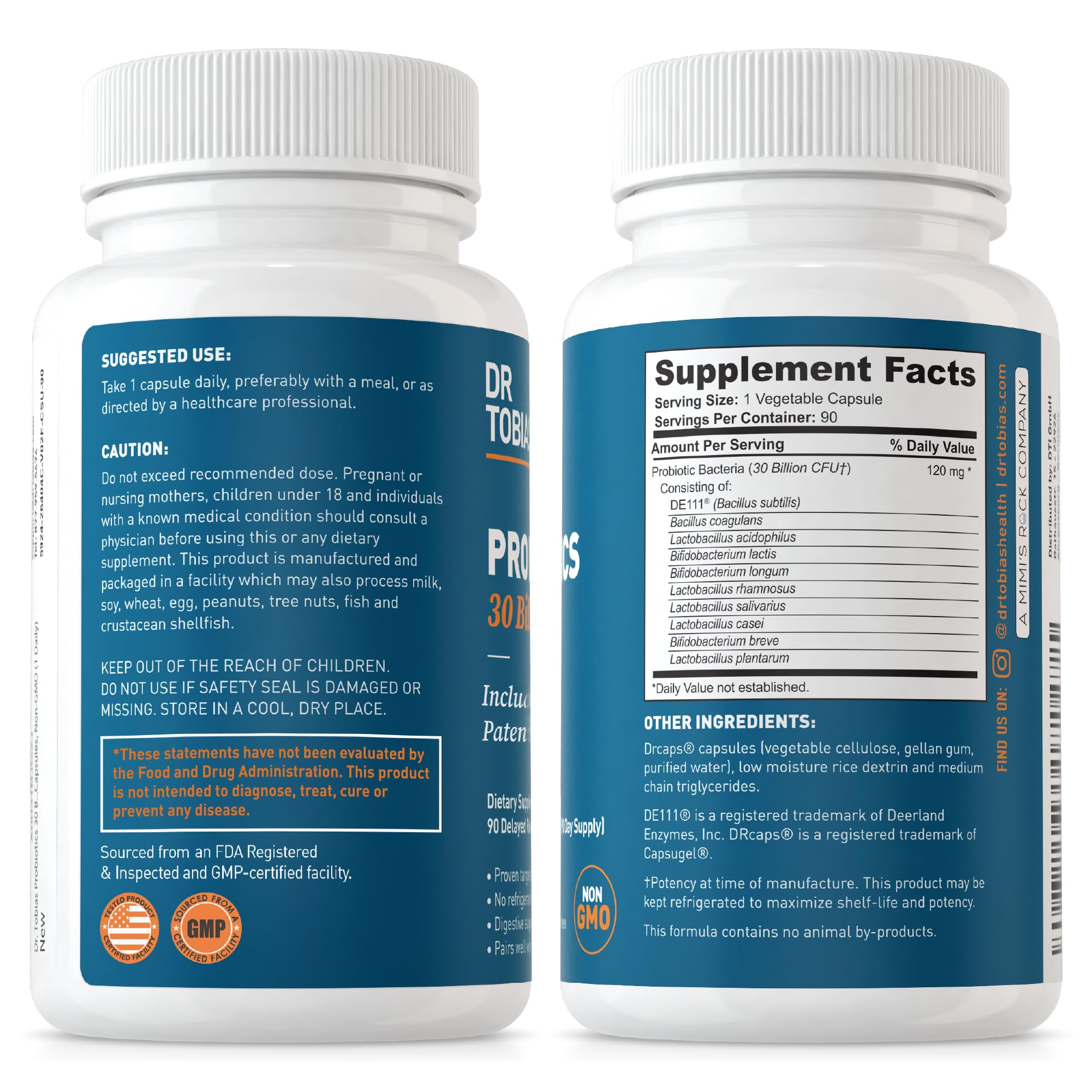 Dr. Tobias Probiotics 30 Billion, 10 Strains, 30 Billion CFU's, Targeted Release Probiotics Dr. Tobias uk supplements
