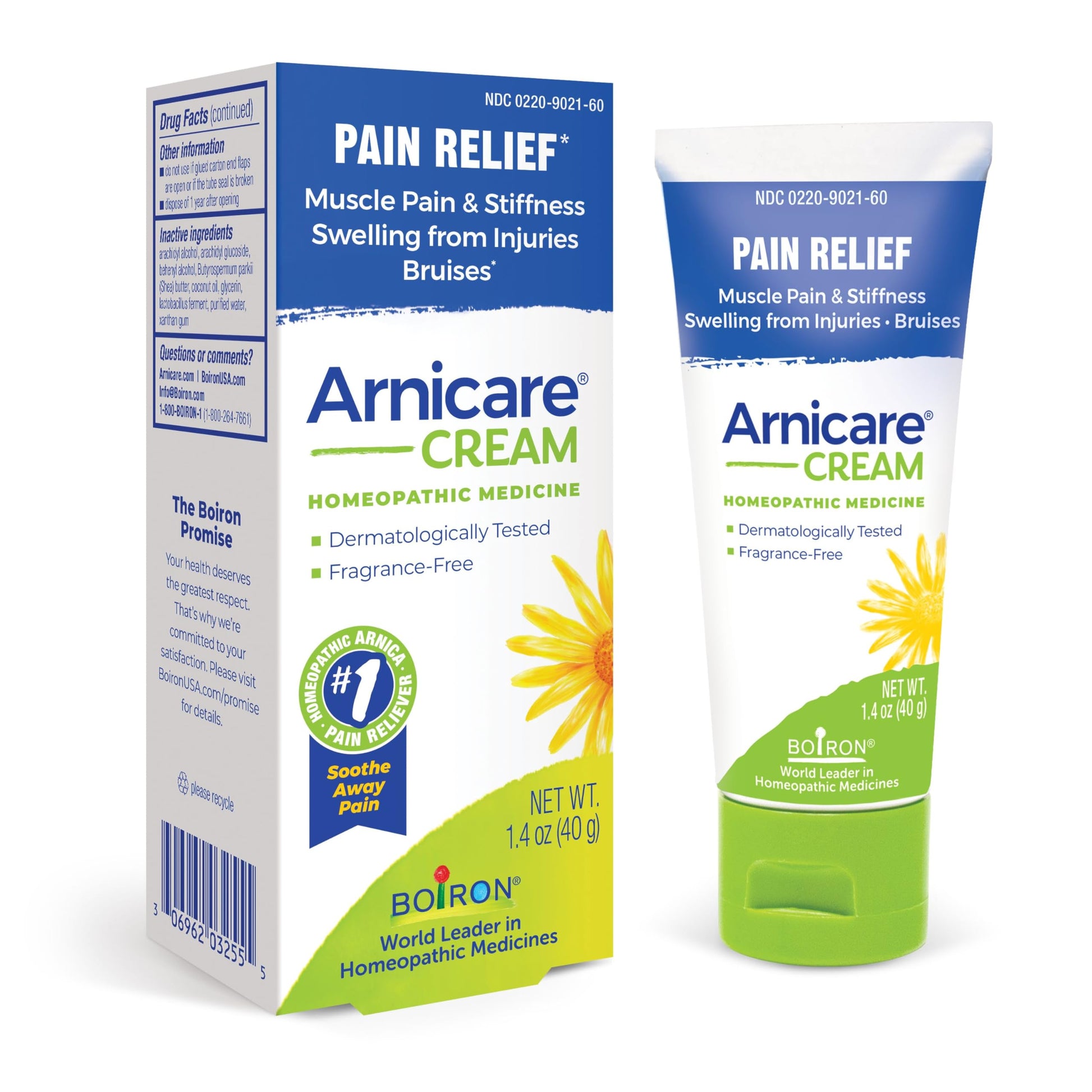 Boiron Arnicare Cream for Relief for Joint Pain, Muscle Pain, Muscle Soreness, and Swelling from Bruises or Injury - Fast Absorbing and Fragrance-Free - 1.3 oz Boiron uk supplements