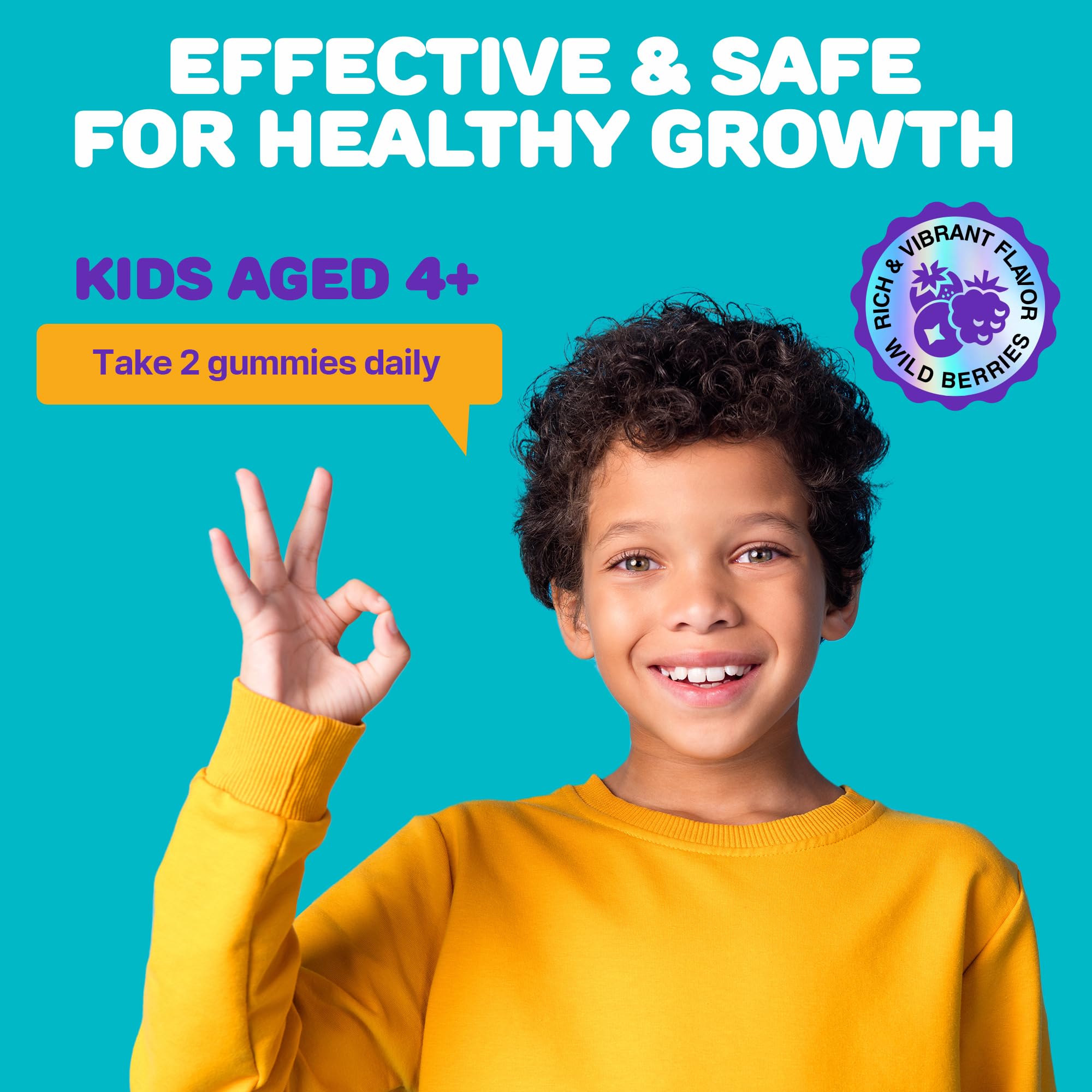 Height Growth Gummies for Kids - Growth Vitamins for Teens, Height Increase Multivitamin for Boys & Girls with Calcium Vitamin D C K2 Magnesium Zinc, Natural Height Growth Maximizer Supplement, 60 PCS SILVERPEAKS uk supplements