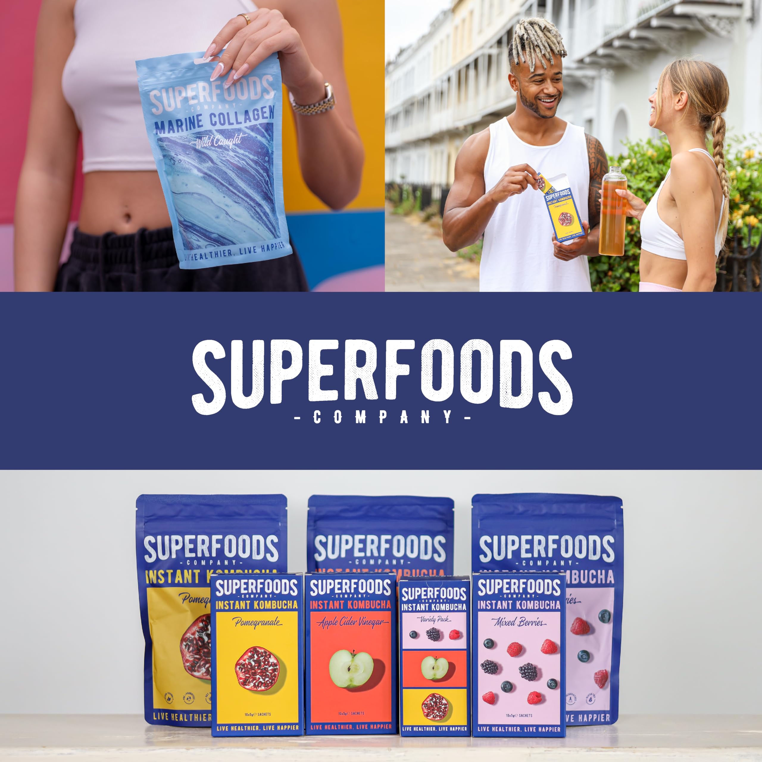 Superfoods Company - Hydrolysed Marine Collagen, Boosts Hair and Skin Health, Unflavoured Superfoods Company uk supplements