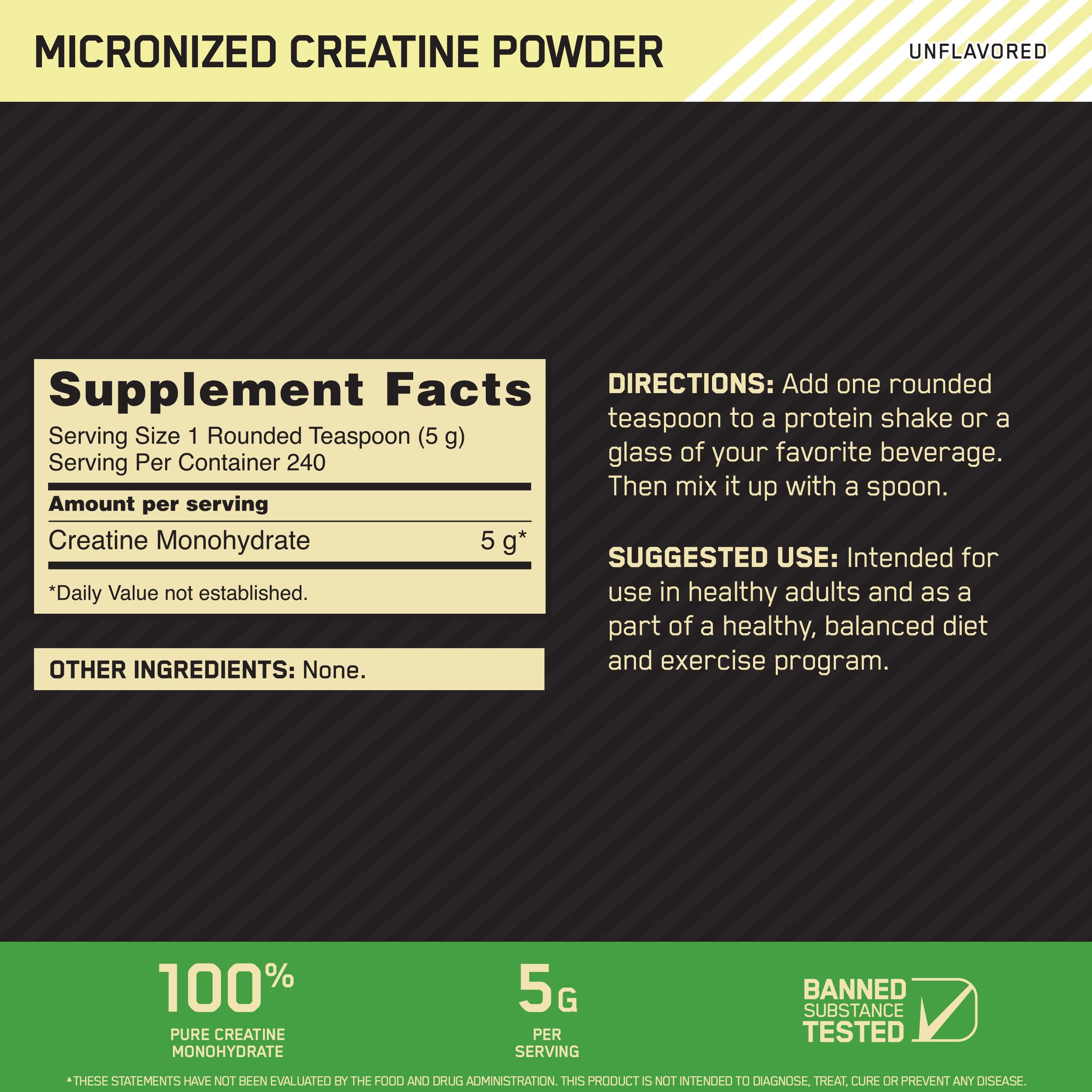 Optimum Nutrition Micronized Creatine Monohydrate Powder, Unflavored, Keto Friendly Optimum Nutrition uk supplements