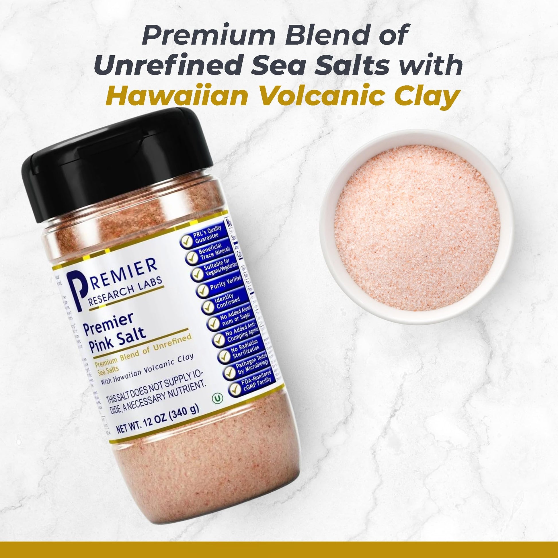 Premier Research Labs Pink Salt - Hawaiian Red Alaea Sea Salt Blend for Food, Cooking, and Eating - Flaky, Unrefined, and Additive-Free, 12 oz Premier Research Labs uk supplements