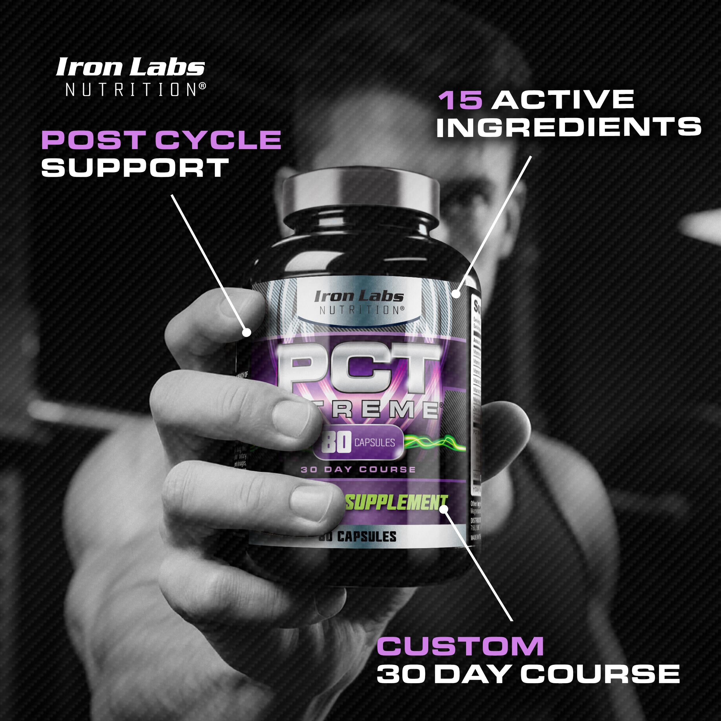 Iron Labs Nutrition PCT Xtreme - PCT Supplement for Men - 30 Day Course - Post Cycle Support Booster (80 Capsules) Iron Labs Nutrition uk supplements