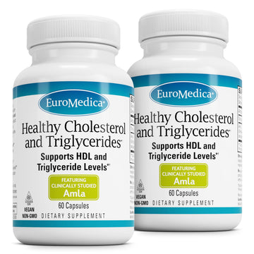 EuroMedica Healthy Cholesterol and Triglycerides - Antioxidant Supplement for Immune & Heart Support - Supplement to Aid Healthy Cholesterol & Triglyceride - 60 Capsules, 2 Pack (120 Capsules) EuroMedica uk supplements