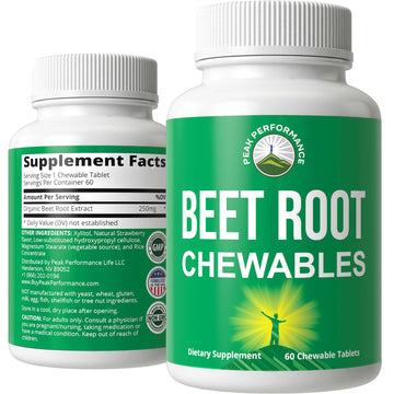 Beet Chews - Great Tasting Beets Chewables With No Added Sugar - Better Than Gummies Peak Performance uk supplements