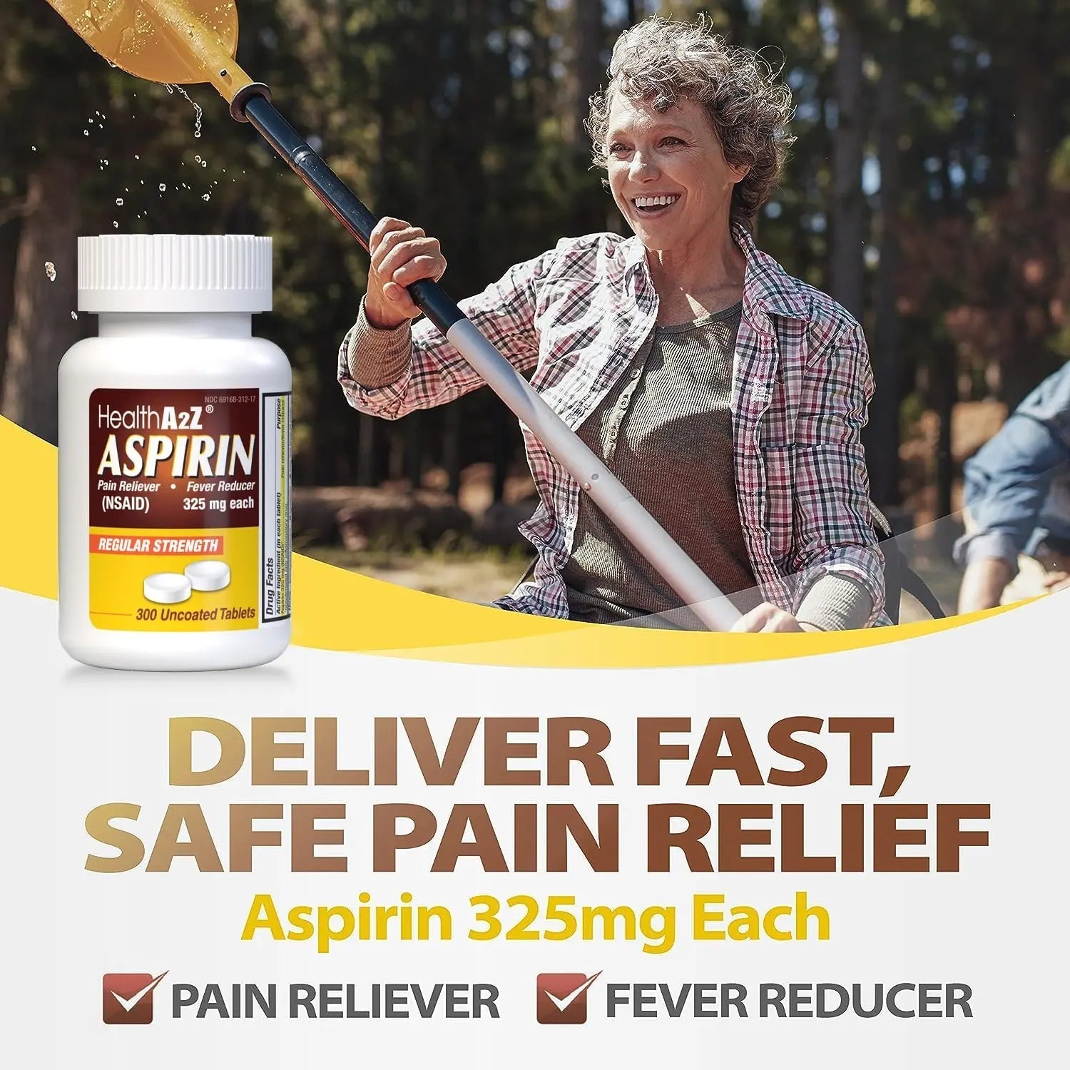 HealthA2Z® Aspirin 325mg | Uncoated Tablets |Original Strength | Pain Reliver | Fever Reducer | Compare to Bayer® Active Ingredients… (300 Counts) HealthA2Z uk supplements