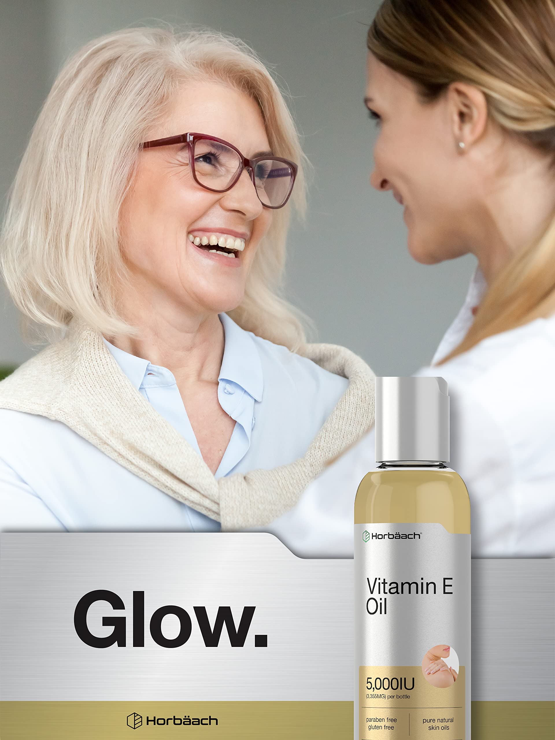 Vitamin E Oil | 5000 IU | 8 oz (2 x 4oz) Value Pack | for Skin, Hair, Face & Body | Vegetarian Horbäach uk supplements