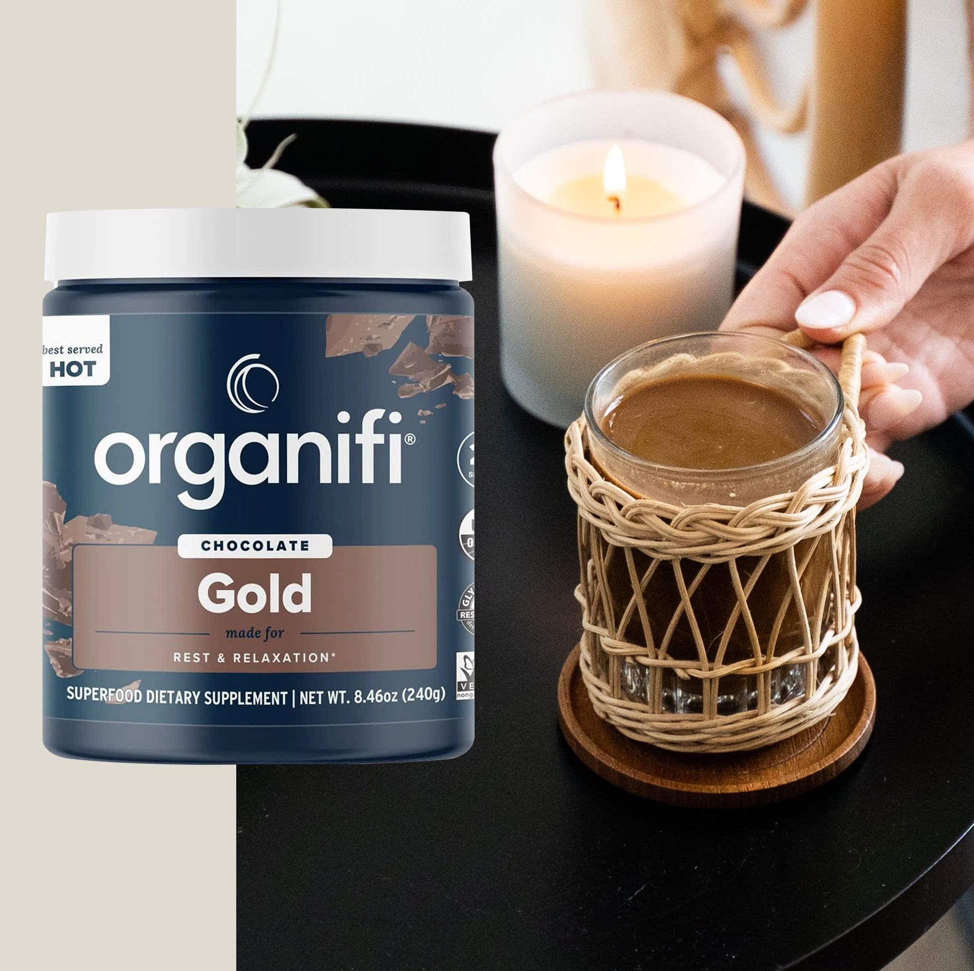 Organifi - Gold Chocolate - Superfood Supplement Powder - 20 Day Supply - Supports Rest Organifi uk supplements