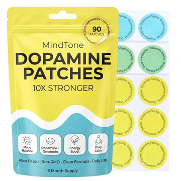 MindTone Dopamine Patches Extra Strength – 90 Count Plant-Based Non-GMO Mood Support & Energy Patch – Dopamine & Serotonin Balance – Mood Balance Patch for Women & Men – 3 Month Supply MindTone uk supplements