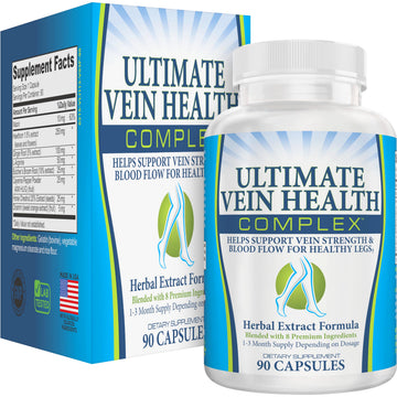 8-in-1 Vein & Leg Health Circulation Support Supplements | Leg + Vein Formula | Circulatory Support Supplement | 1-Month Supply | 90 Capsules Elevate Recovery Supplements uk supplements