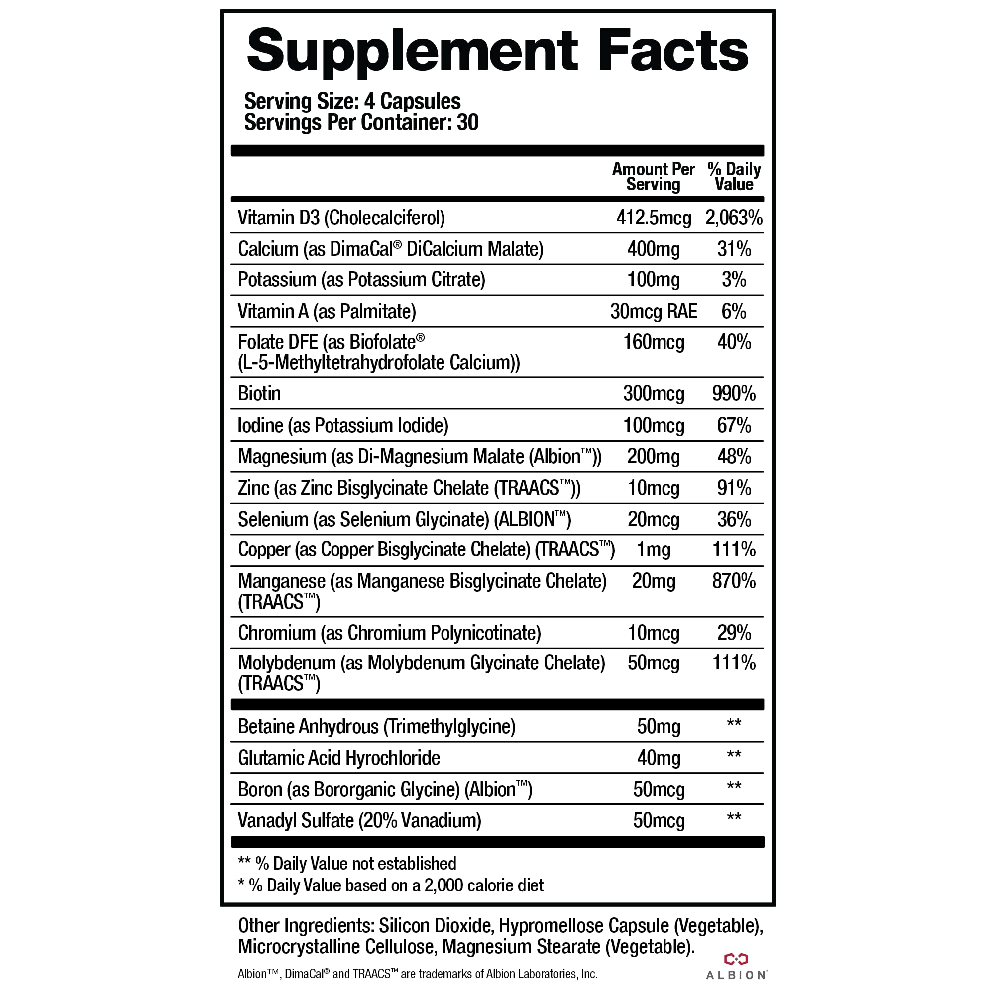 BioMatrix Mineral Supplement for Men and Women, Chelated Minerals | Iron-Free, Calcium, Magnesium, Copper, Zinc, Vitamin D, Iodine | Veggie Caps, 30-Day Supply BioMatrix uk supplements