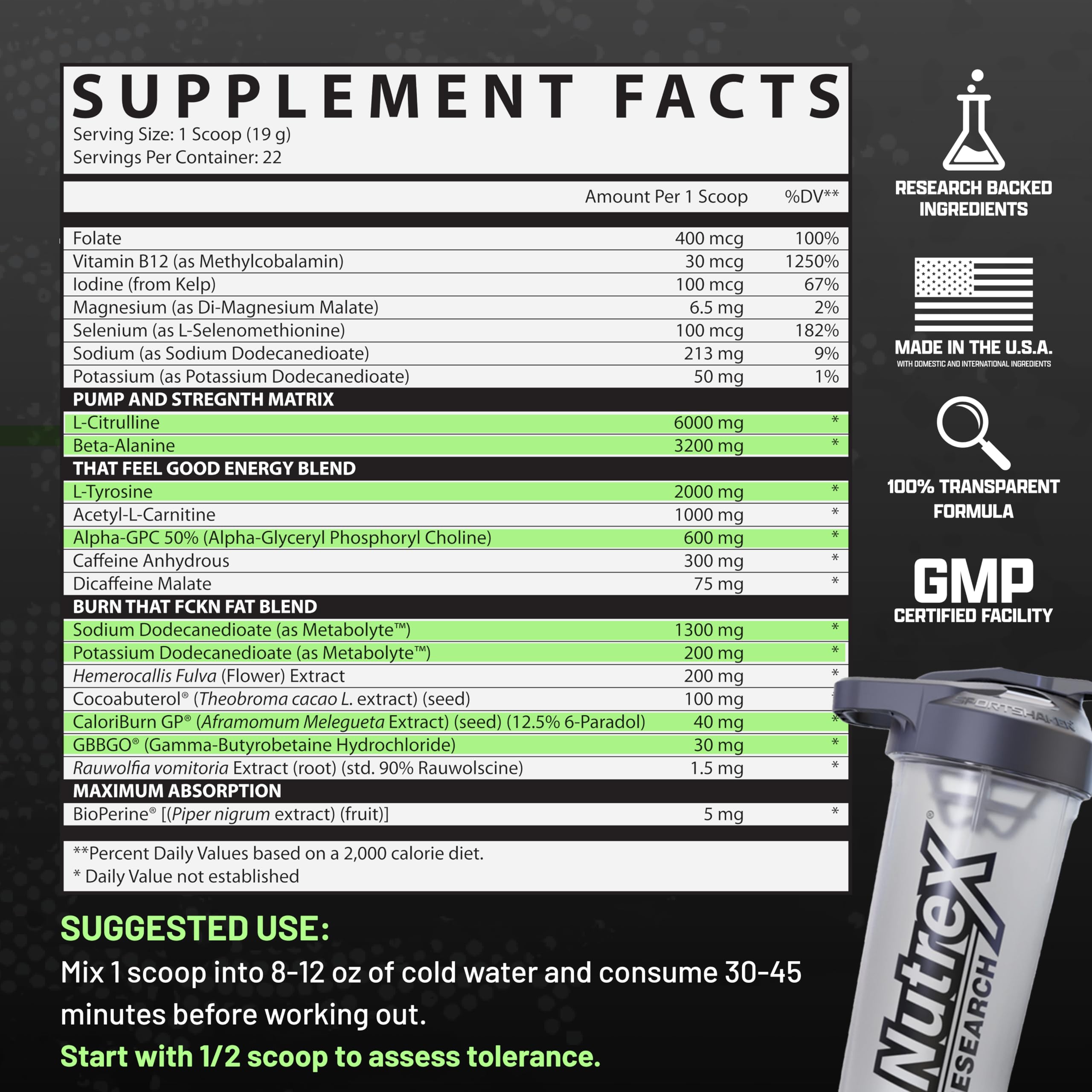 Nutrex Research Outlift Burn Thermogenic Pre Workout Powder, 2 in 1 Performance Nutrex Research uk supplements