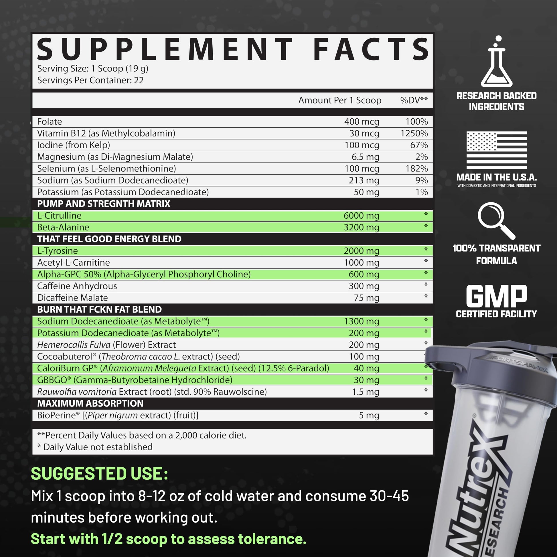 Nutrex Research Outlift Burn Thermogenic Pre Workout Powder, 2 in 1 Performance Nutrex Research uk supplements