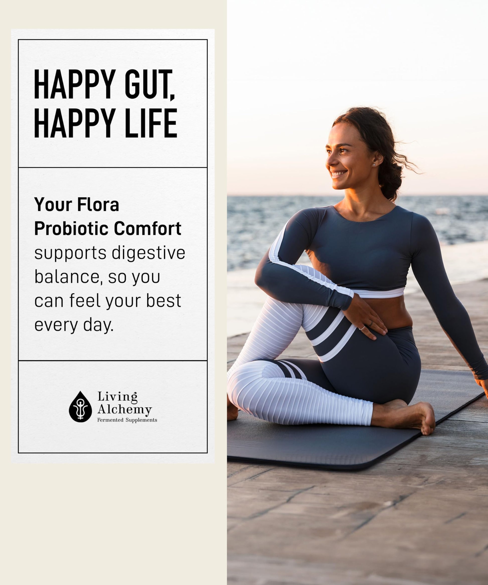 Your Flora Probiotic Comfort – Non-GMO Probiotics with Fermented Soybean, Chamomile, Fennel, Prebiotics, Digestive Enzymes for Digestion & Bloating – Prebiotics, Postbiotics – Living Alchemy, 60 Pcs Living Alchemy uk supplements