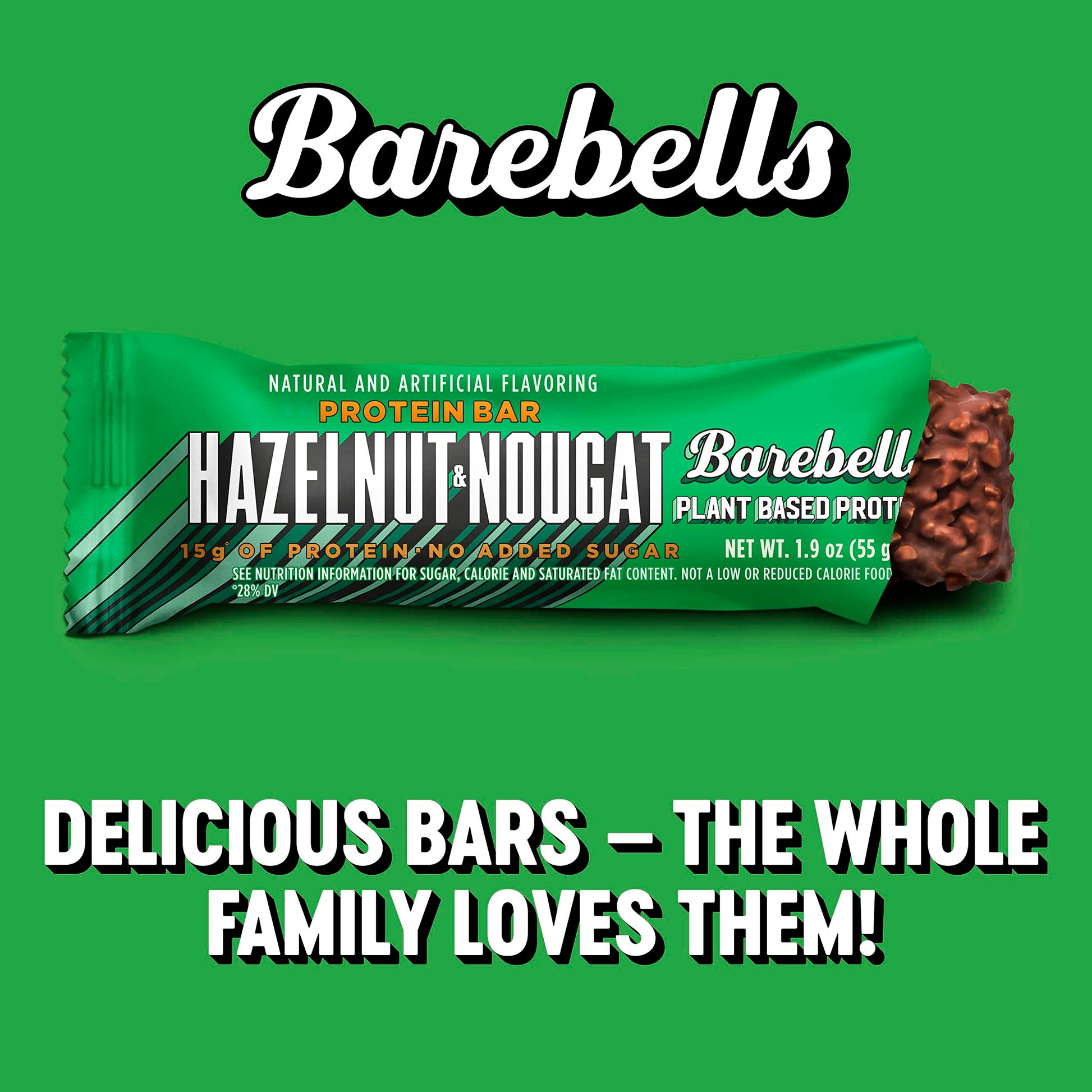 Barebells Vegan Protein Bars Hazelnut & Nougat - 12 Count, 1.9oz Bars - Features Plant BAREBELLS uk supplements
