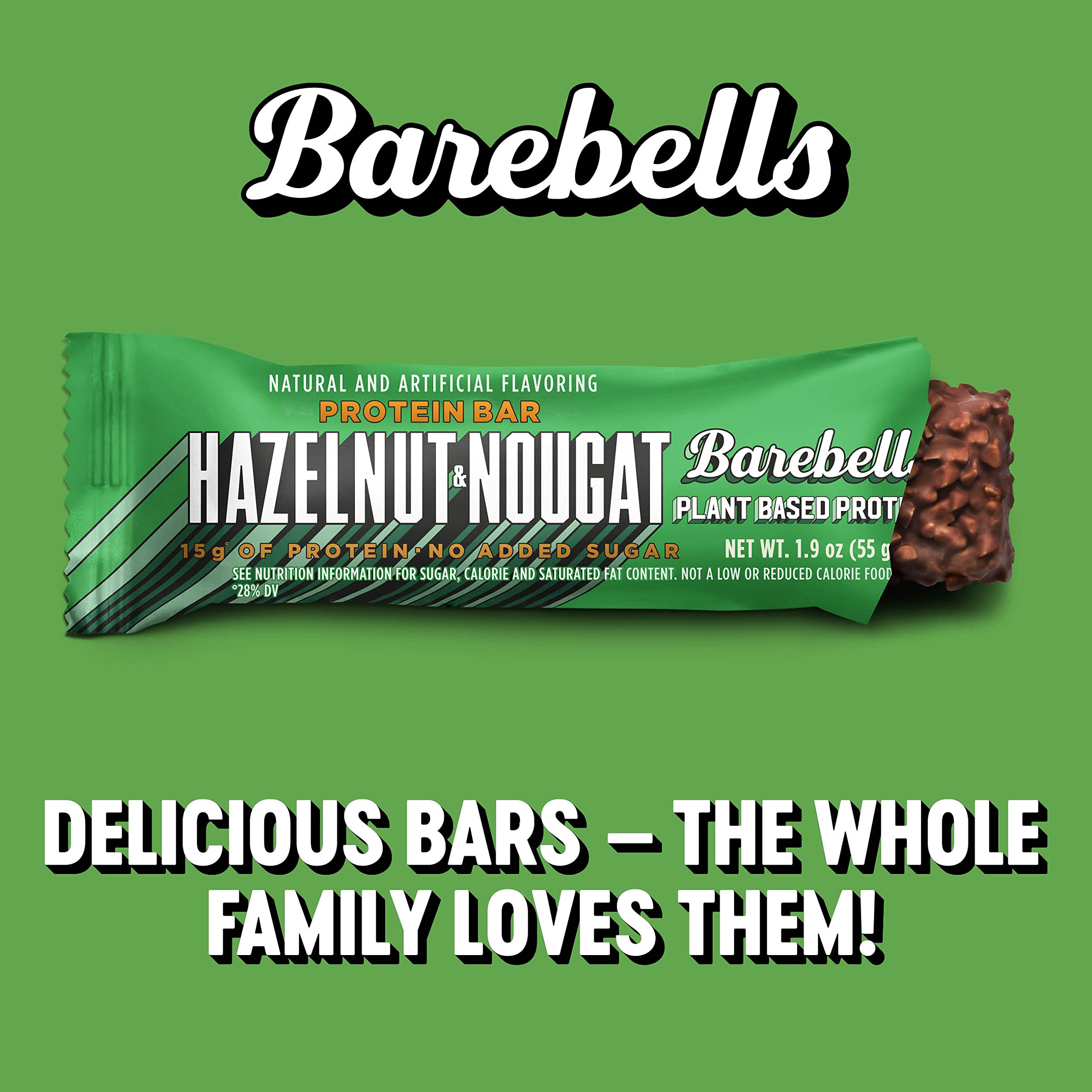Barebells Vegan Protein Bars Hazelnut & Nougat - 12 Count, 1.9oz Bars - Features Plant BAREBELLS uk supplements