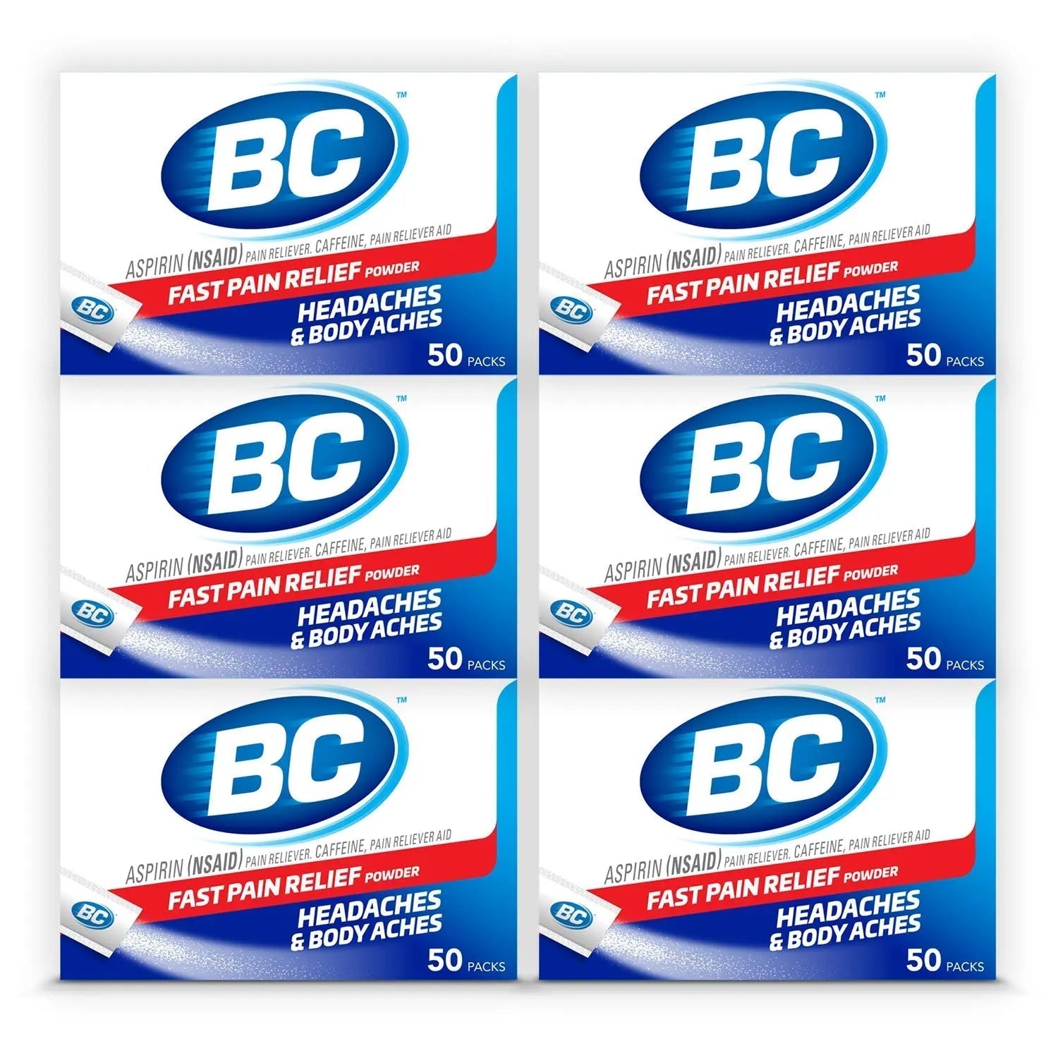 BC Powder Original Strength Pain Reliever, 50 Powder Sticks, 50 Count(Pack of 6) BC uk supplements