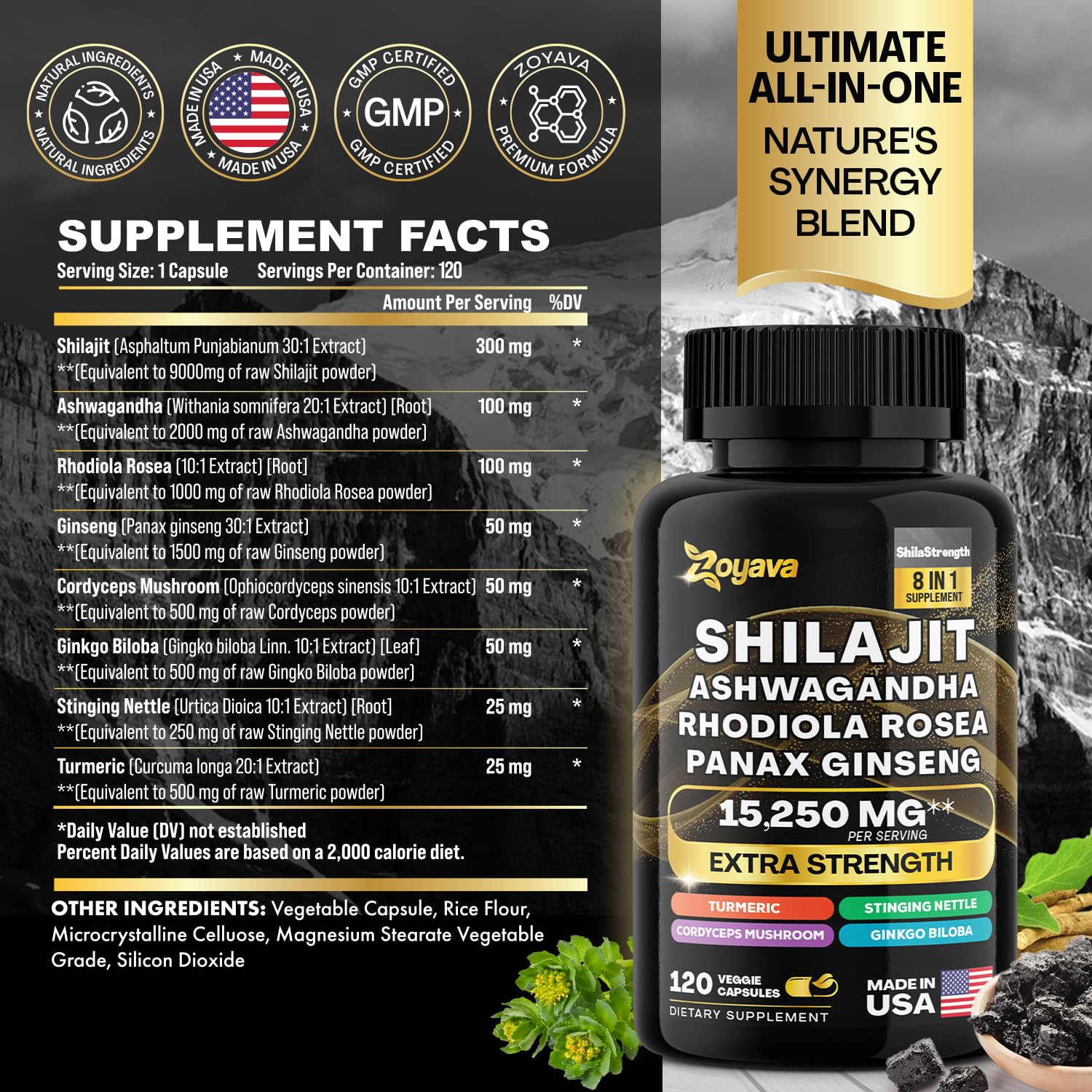 Zoyava Sea Moss Supreme16 Blend 19,445 MG and Shilajit 15,250 MG - Nature's Synergy Zoyava uk supplements