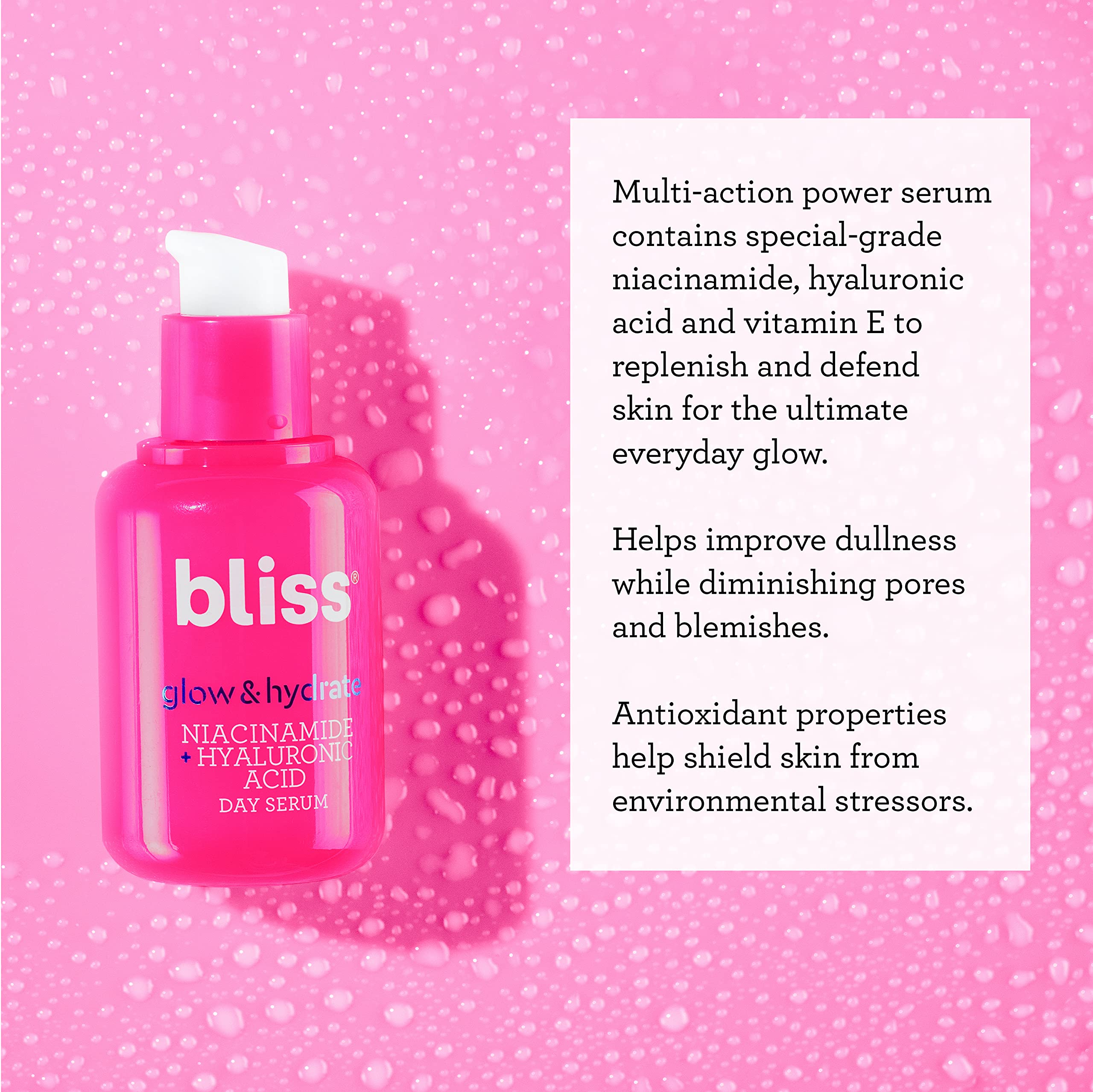 Bliss Glow and Hydrate Serum - Niacinamide + Hyaluronic Acid - 1 Fl Oz Bliss uk supplements