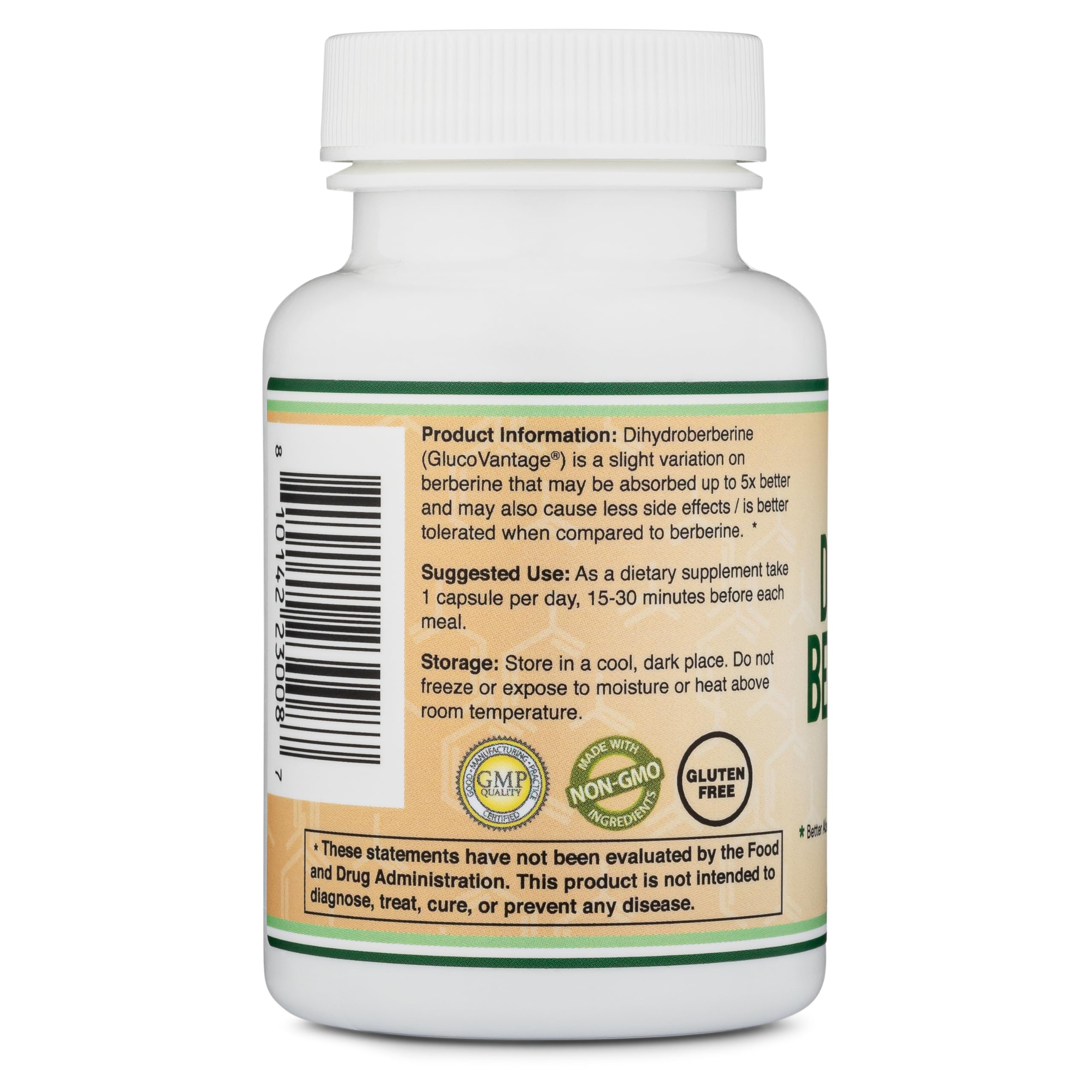 Dihydroberberine Supplement 100mg, 60 Capsules (Patented GlucoVantage Super Berberine, May be 5X More Effective Than Berberine with Less Side Effects) Third Party Tested, Vegan Safe by Double Wood Double Wood Supplements uk supplements