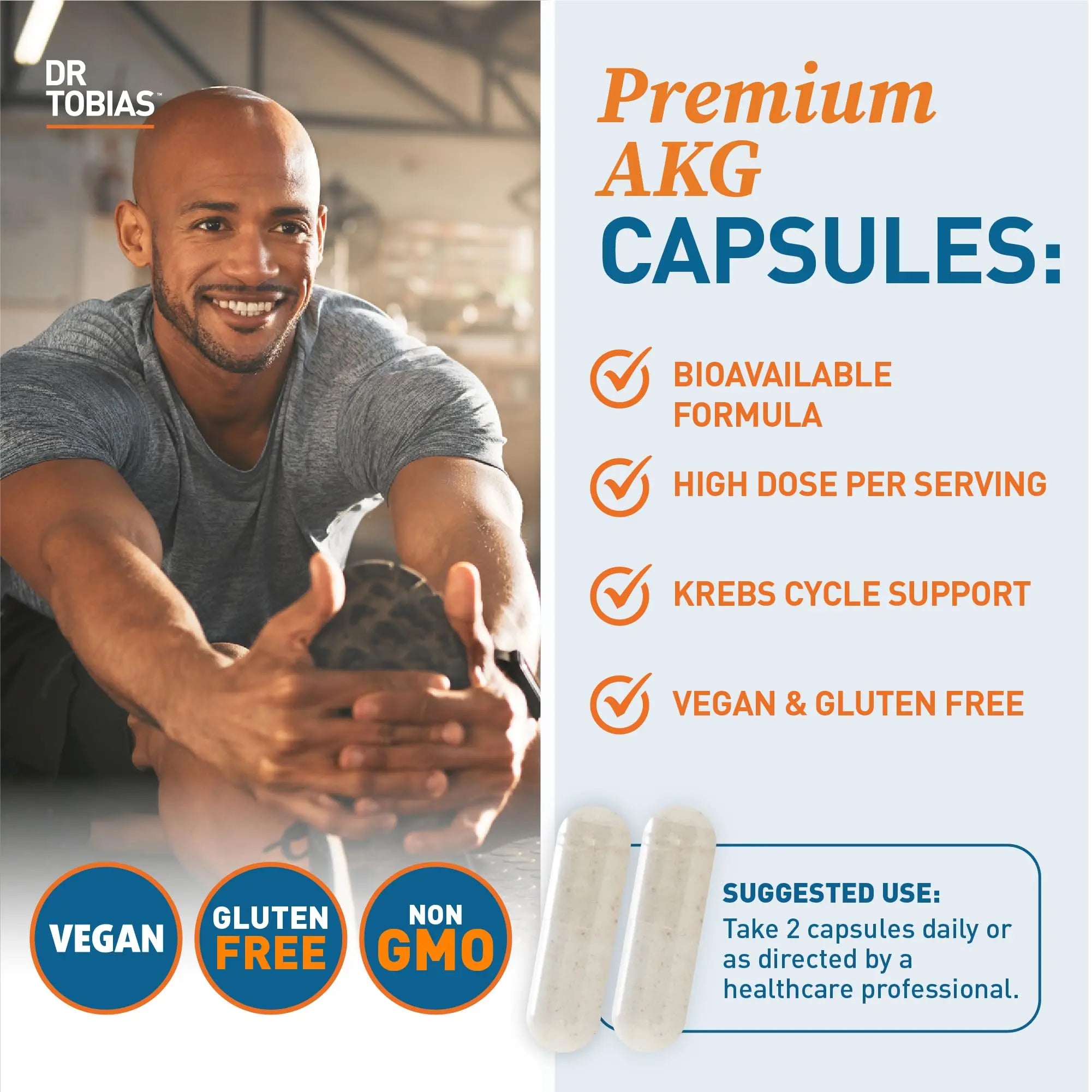 Dr. Tobias AKG Supplement & Joint Support Supplement - Supports Energy, Muscles, Cartilage & Joint Health, Non-GMO Dr. Tobias uk supplements