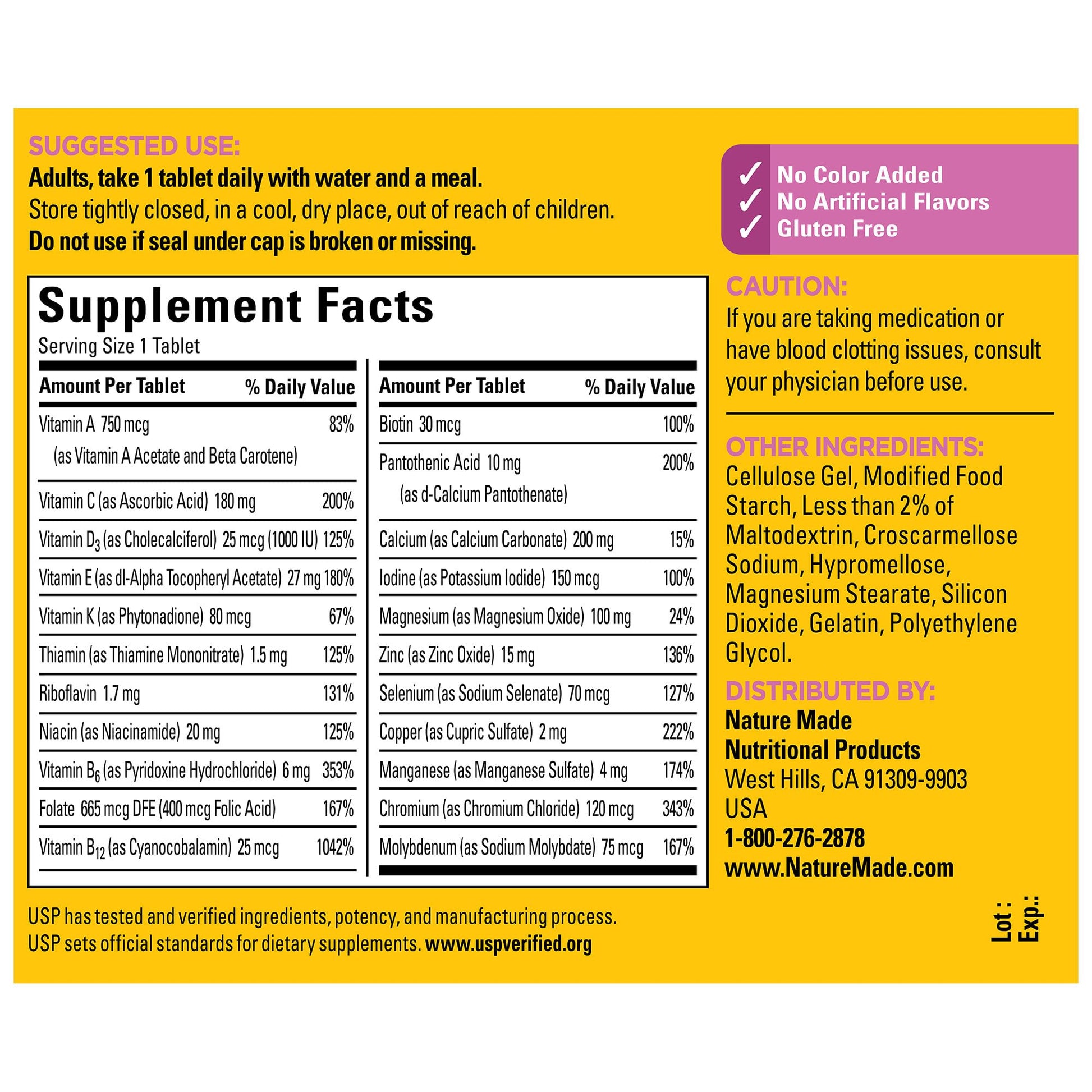 Nature Made Multivitamin For Women 50+ No Iron, Multivitamins for Women 50 Plus, Daily Nutritional Support, Nature Made Multi Vitamins, 90 Tablets, 90 Day Supply Nature Made uk supplements