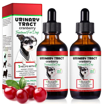 Dog UTI Treatment - Urinary Tract Infection Treatments, Kidney+Bladder Support Supplement, Natural Cranberry Extract for Dogs, Supports Urinary and Digestive Health (2 Fl Oz (Pack of 2)) Onznoz uk supplements