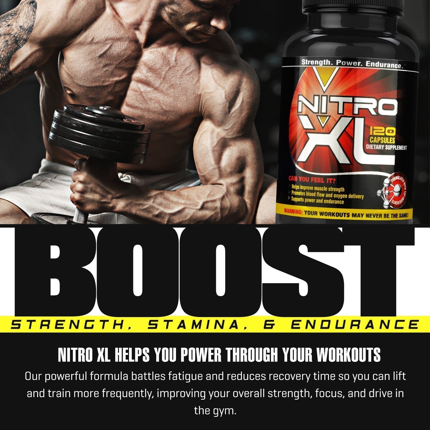 Nitro XL | Nitric Oxide Bodybuilding Supplement – with L-Arginine | Build Muscle Mass Nitro XL uk supplements